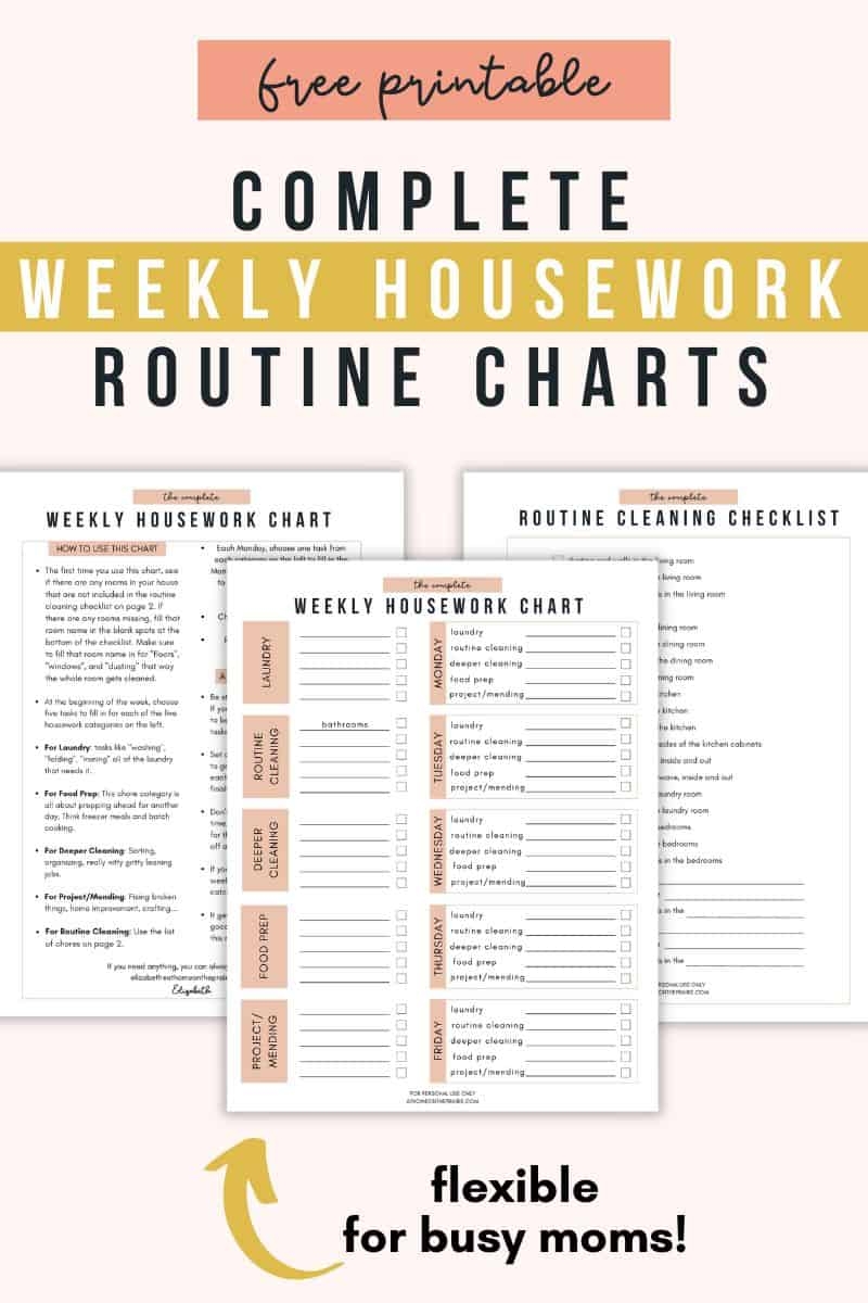 Realistic Cleaning Schedule For Busy Moms Free Printable 