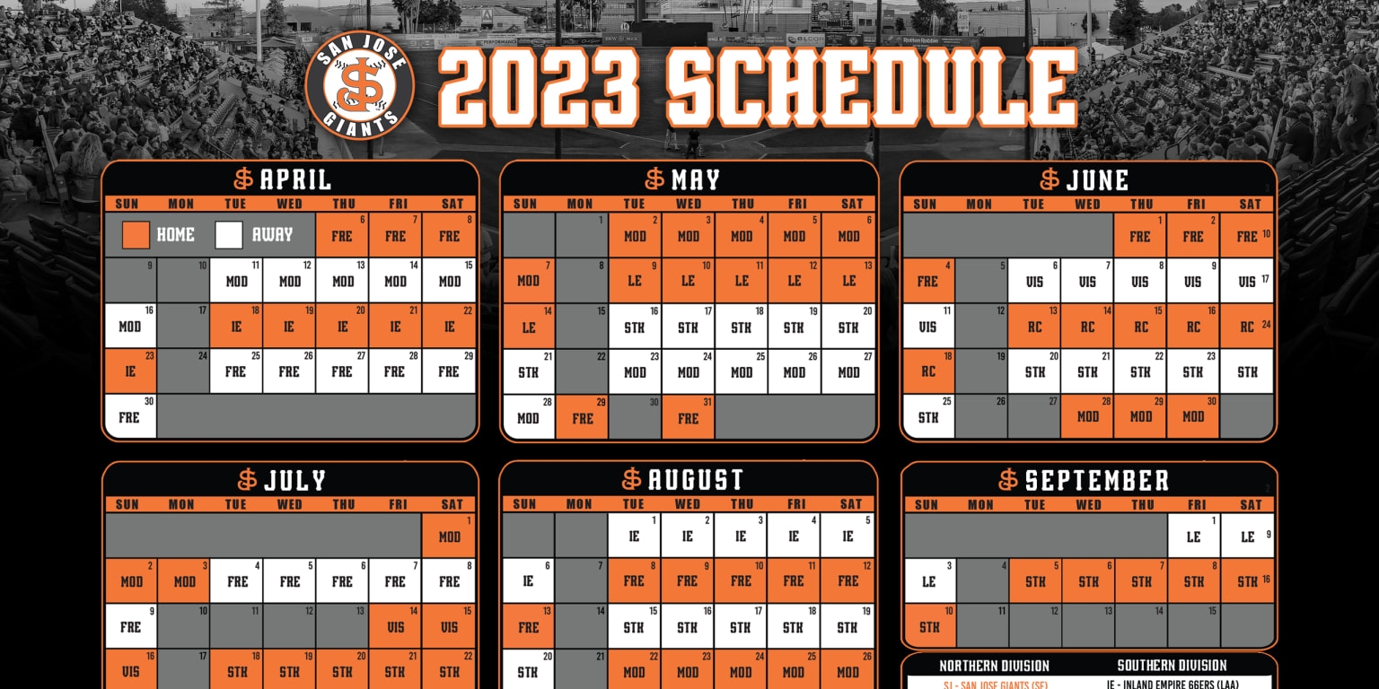 San Jose Giants Announce 2023 Schedule Giants