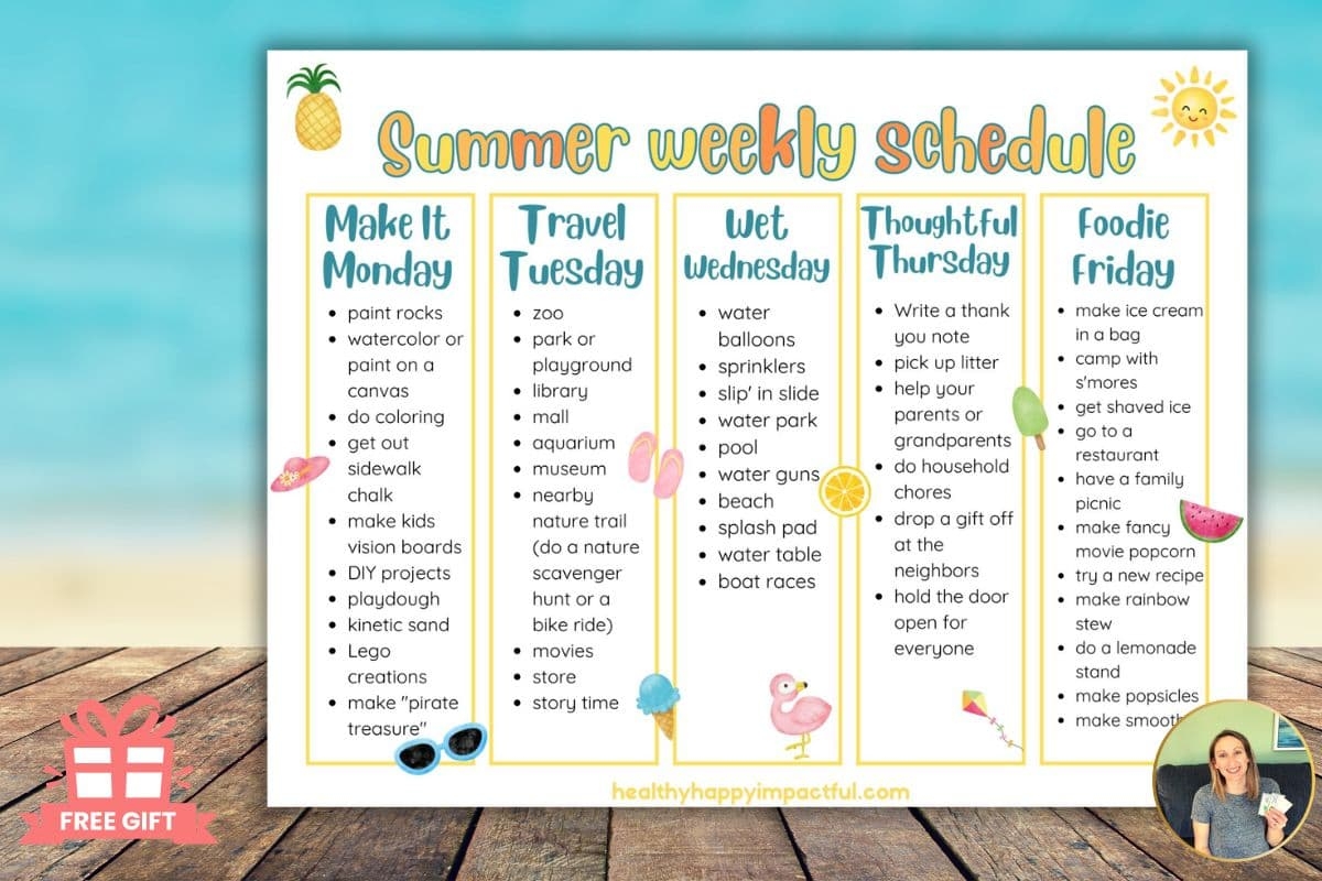 Sanity Saving Summer Schedule Printable For Kids