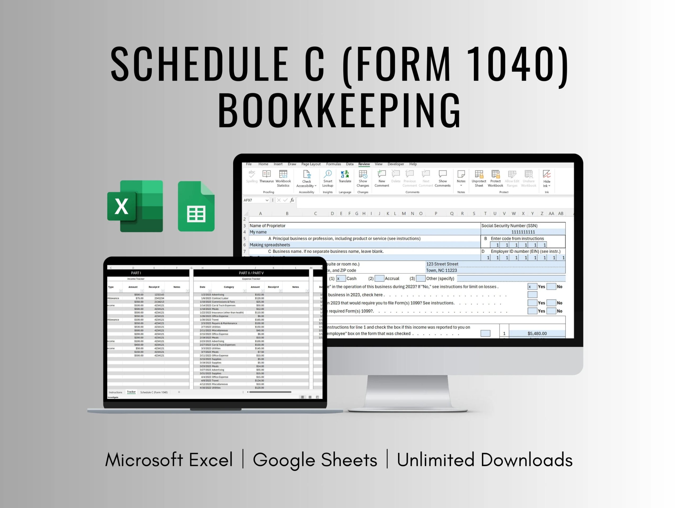 Schedule C Form 1040 Etsy