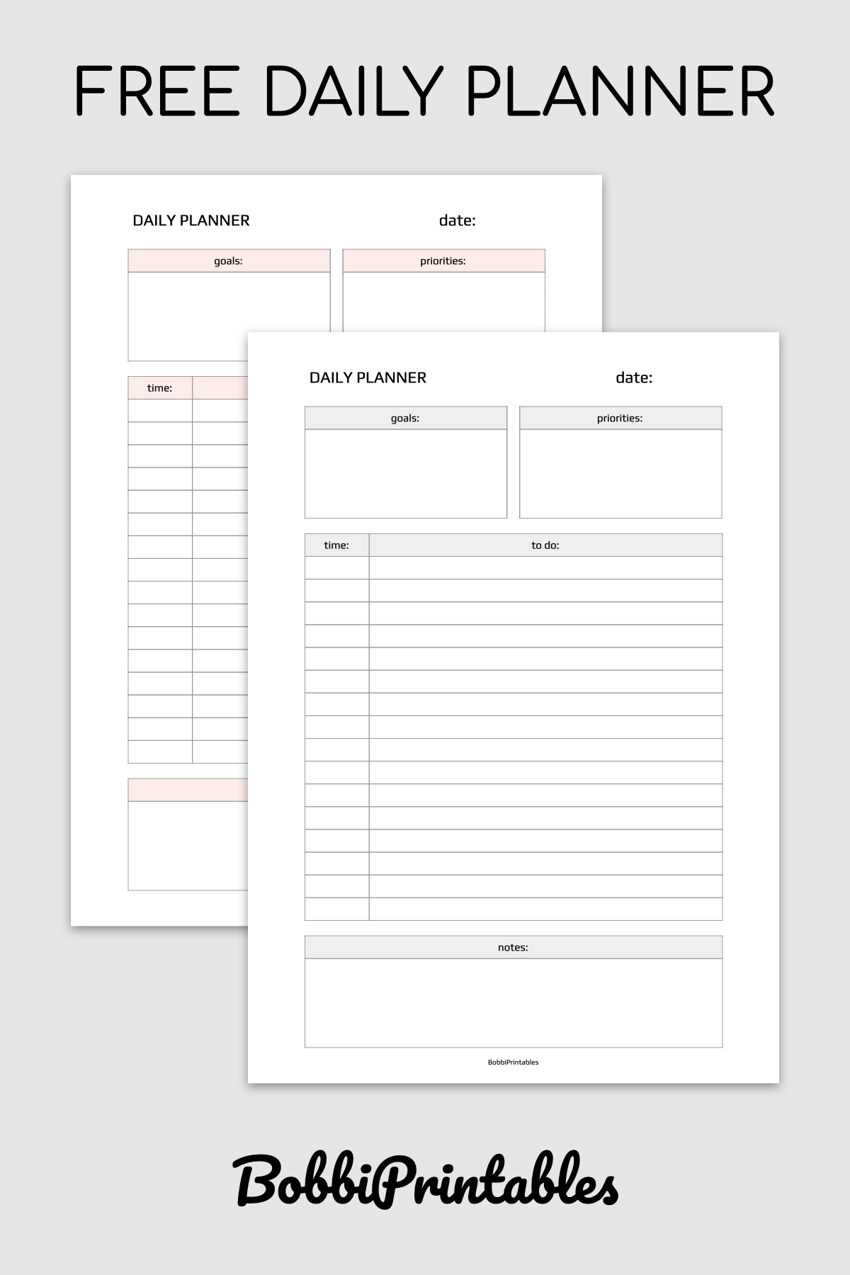 Simple Daily Planner Printable
