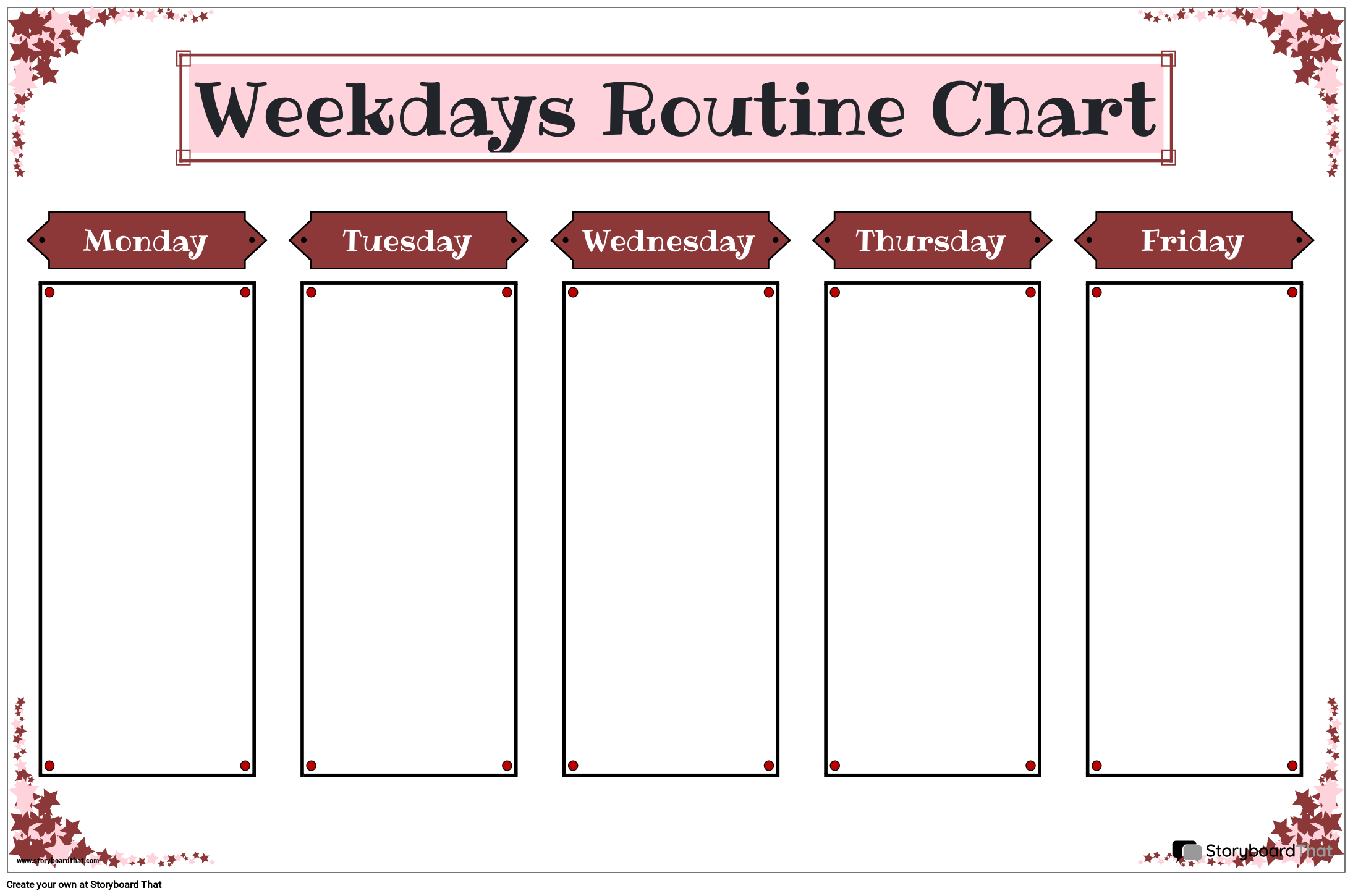 Storyboard That Free Daily Routine Chart Templates Online