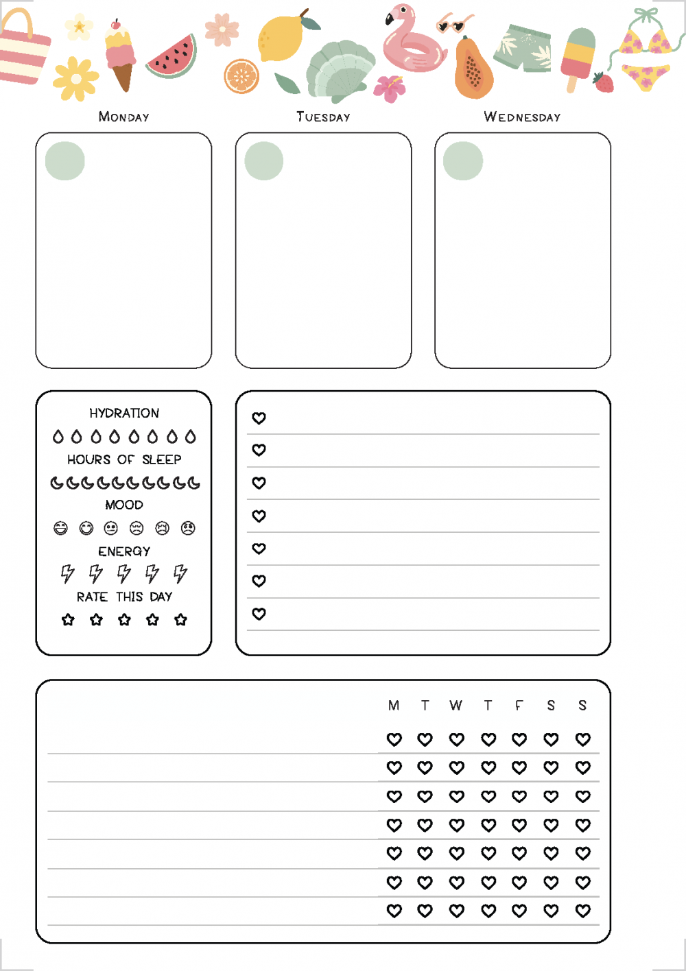 Summer Holiday Printable Planner Ashley Yeo