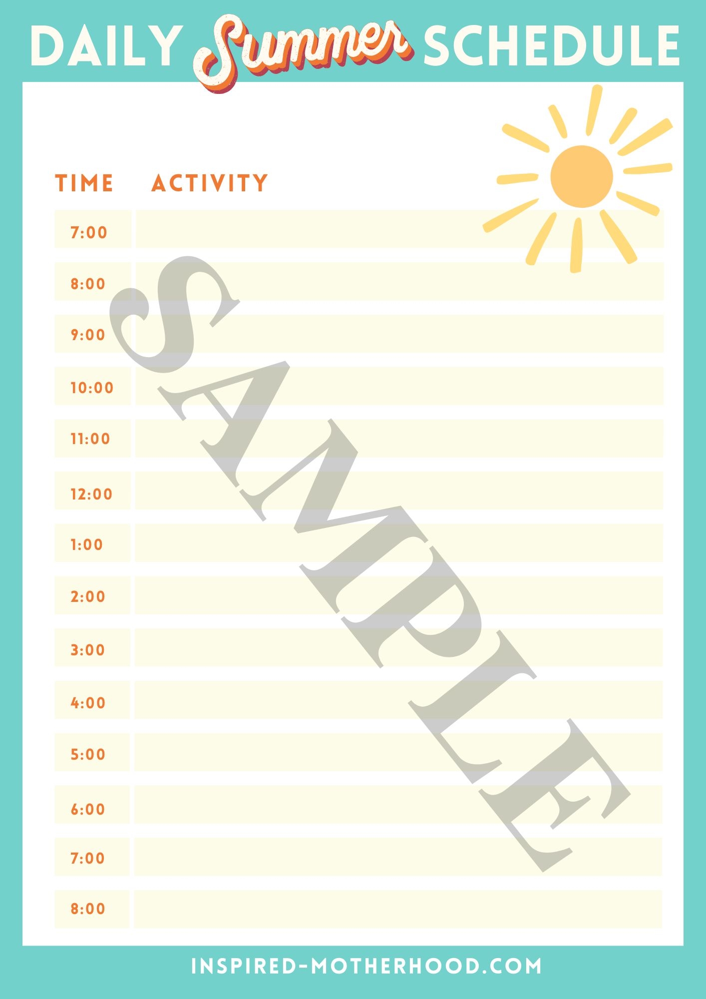 Summer Kids Schedule That Will Inspire You Plus Free Printable 
