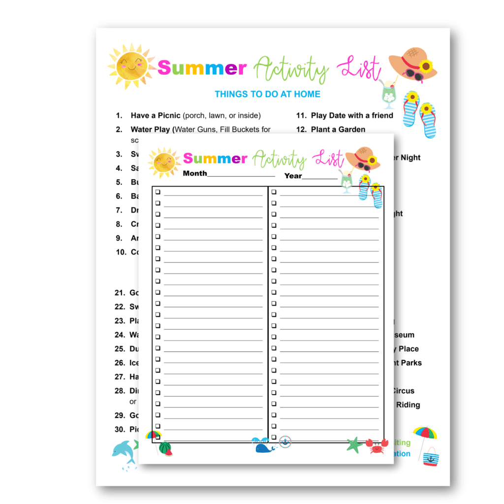 Summer Schedule Printable For Kids AHWZ