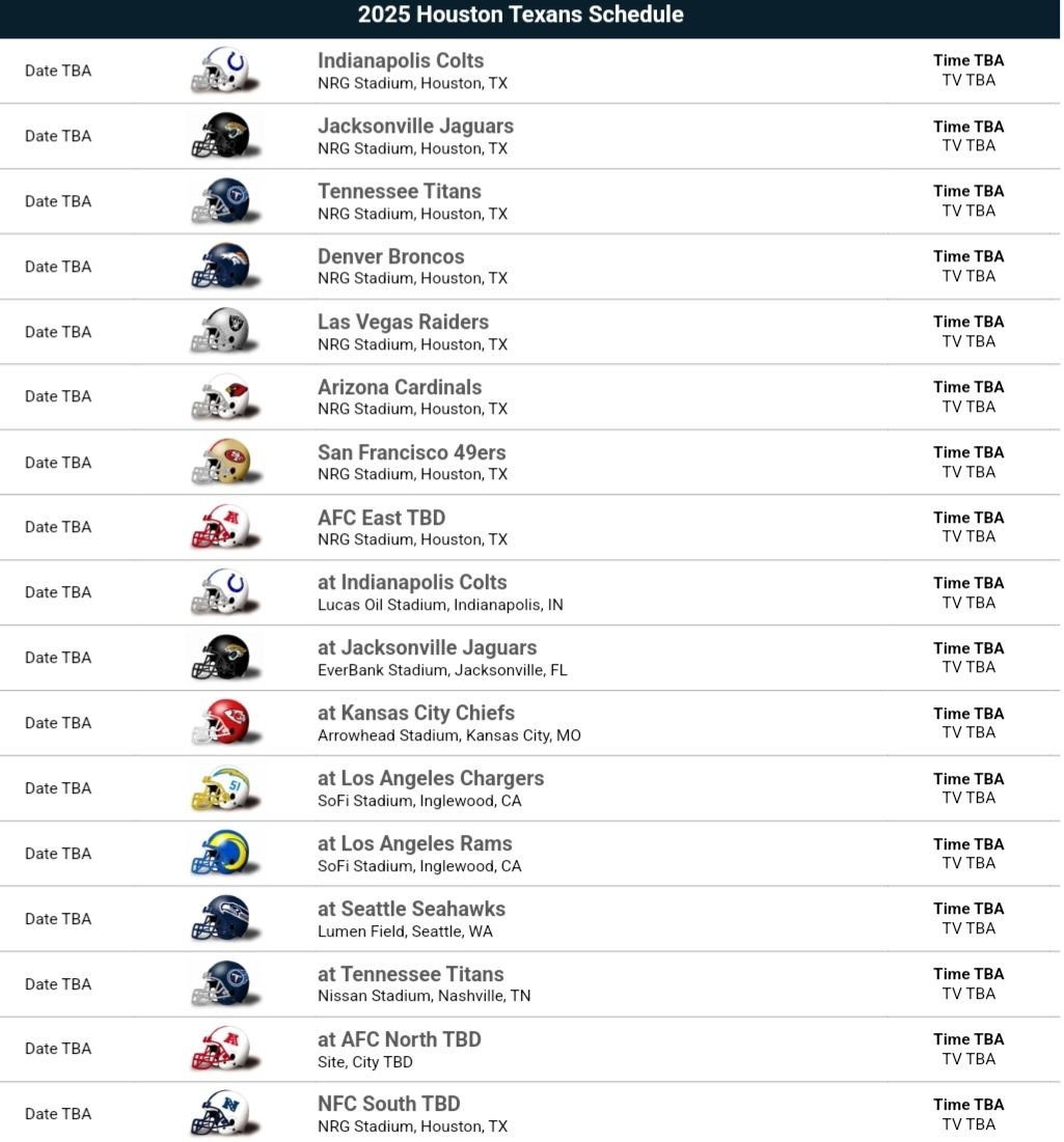 Te On X The Texans 2025 2026 Season Schedule Has Allegedly LEAKED How Do We Feel About This Https t co wLMGrxtpZa X