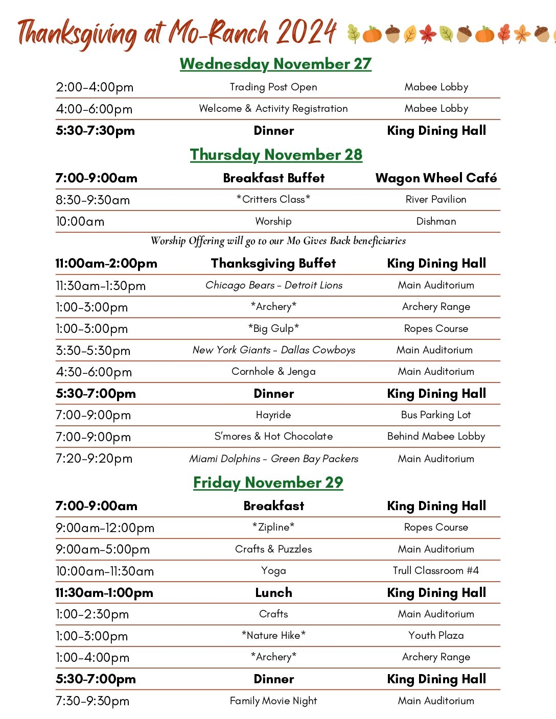 Thanksgiving At Mo Presbyterian Mo Ranch Assembly