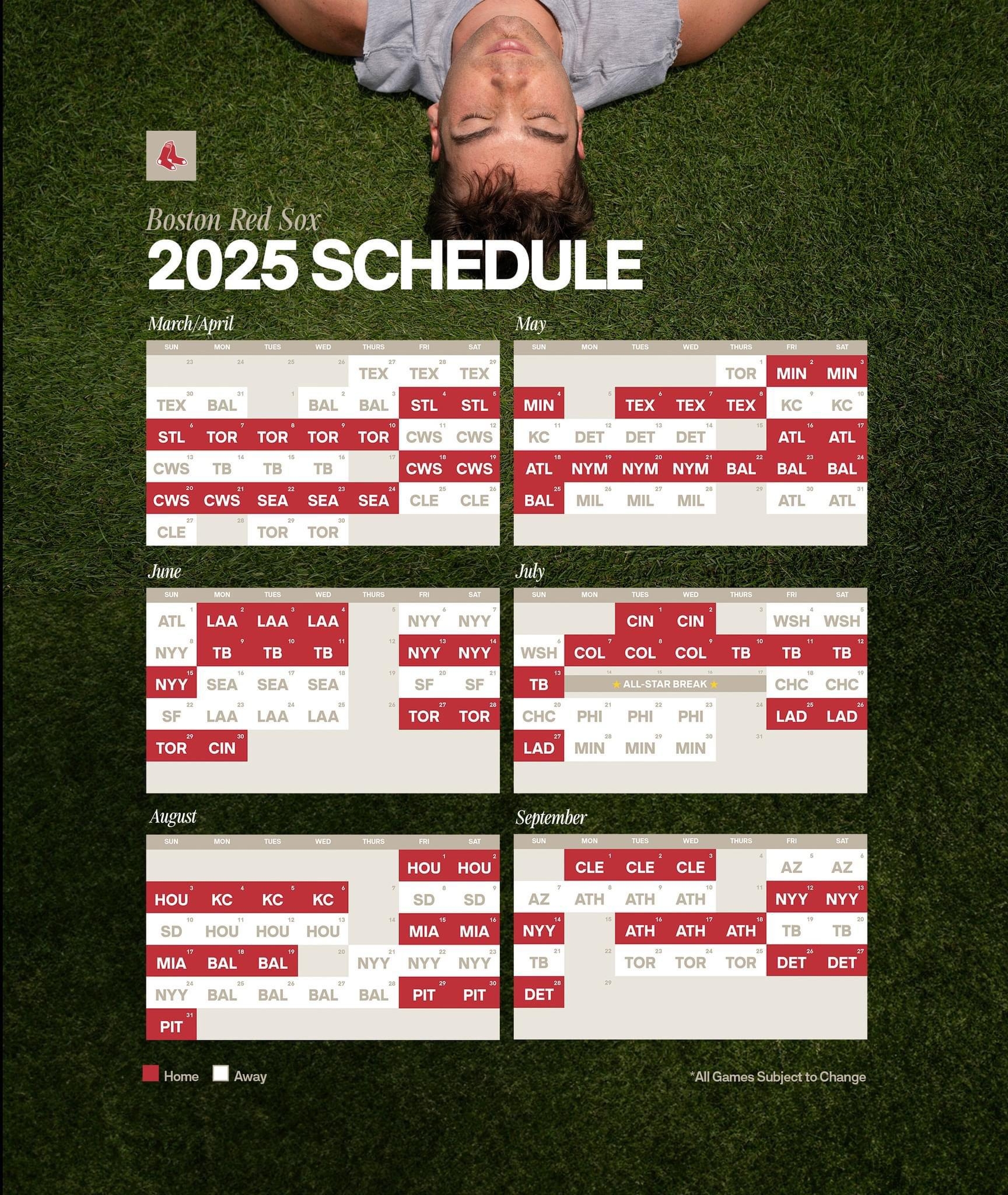 The 2025 MLB Schedules Have Been Released Boston Will Open The Season With 6 Road Games Vs TEX And BAL First Home Series Vs STL Final Series Of The Year At Home