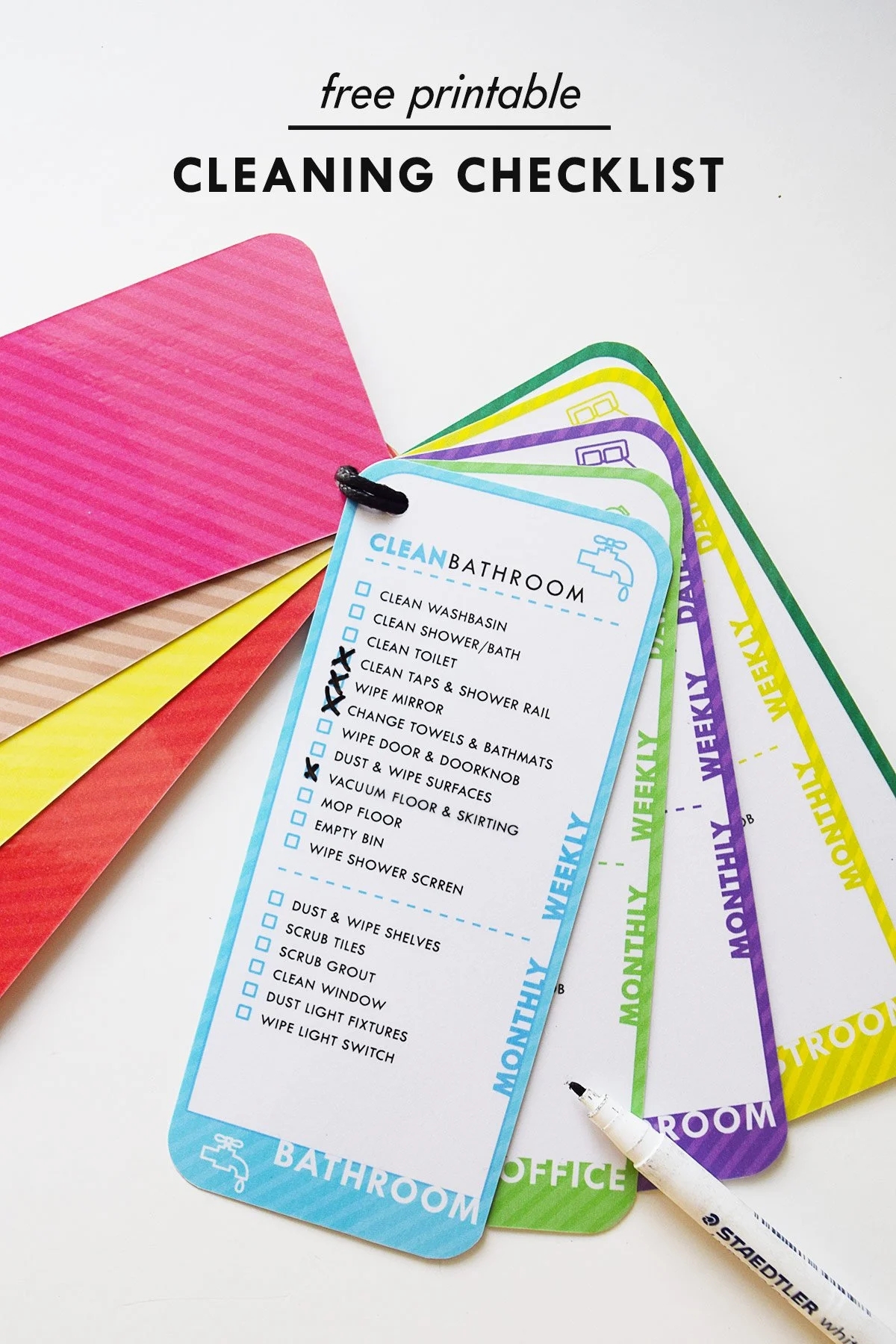 The Best House Cleaning Checklist Free Printable Cleaning Cards