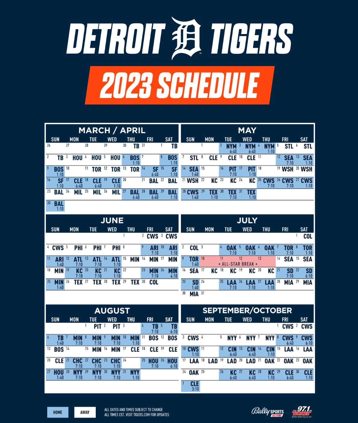 Tigers 2023 Schedule Released Opening Day In Tampa Bay Mlive