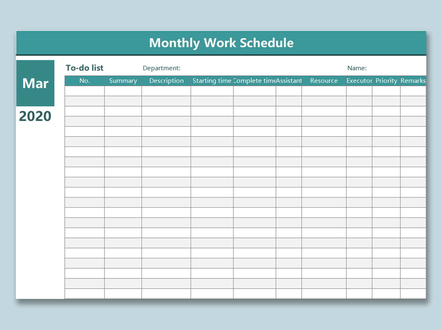 Top 10 Monthly Work Schedule Template Excel Free Download WPS Office Academy