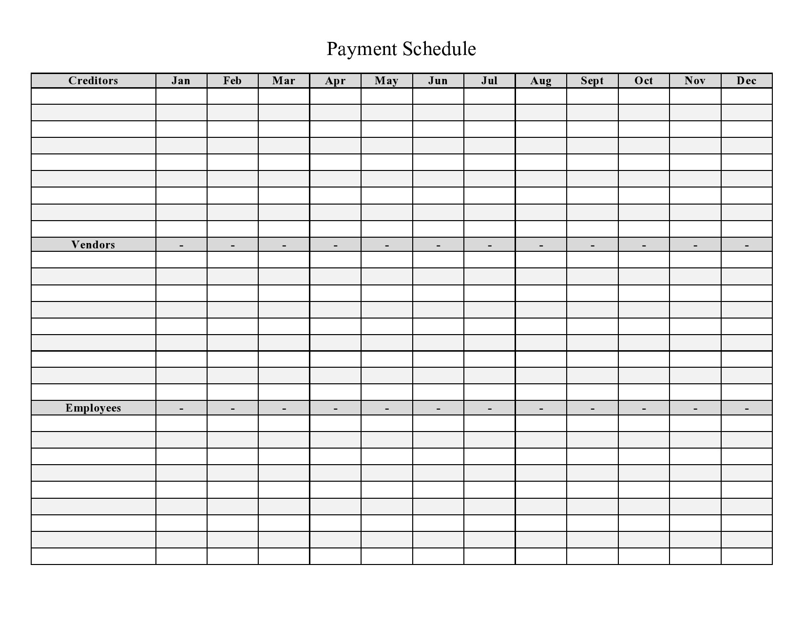 Top 5 Payment Schedule Templates Free Report Templates Worksheets Library