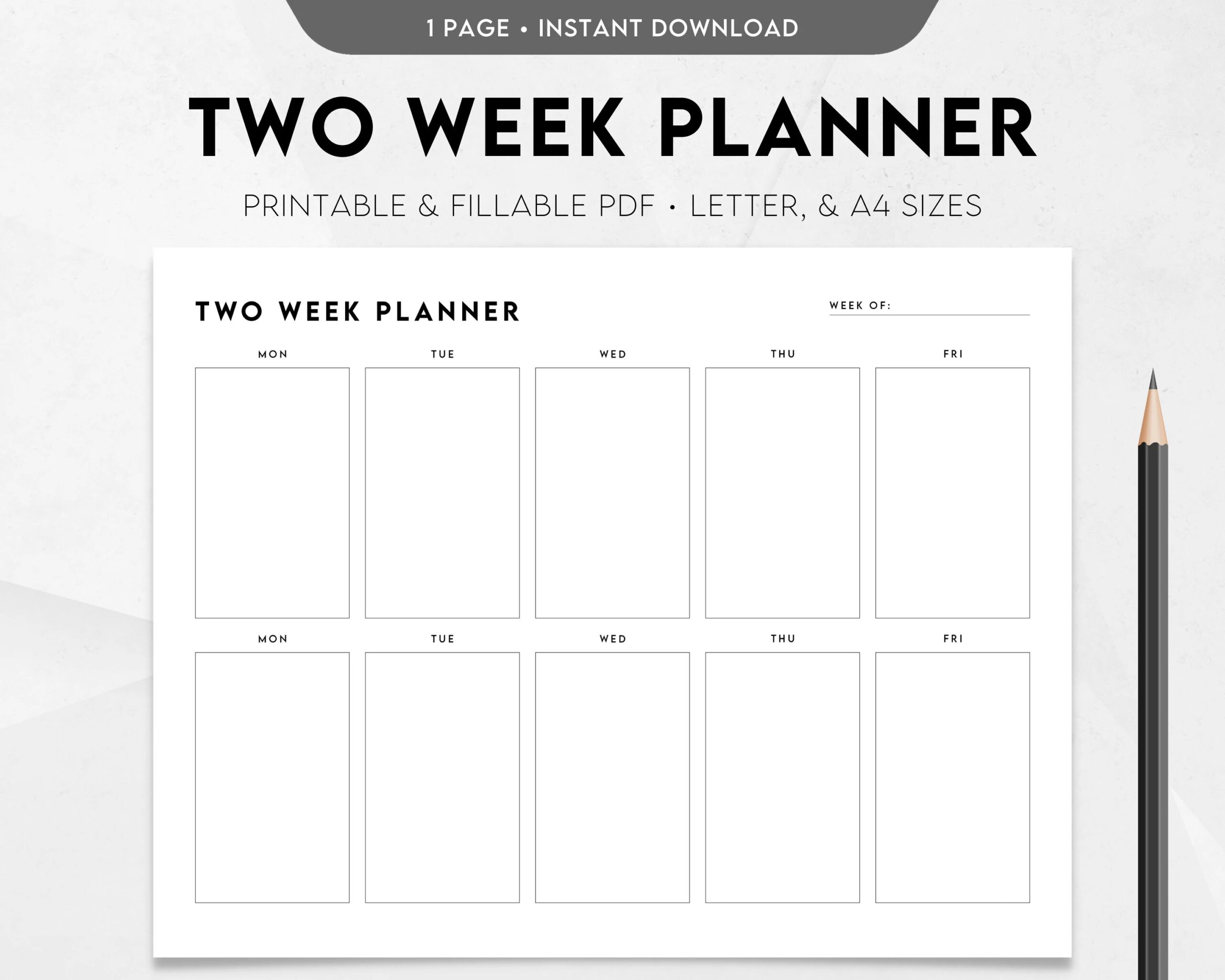 Two Week Planner Printable Printable Party Favors