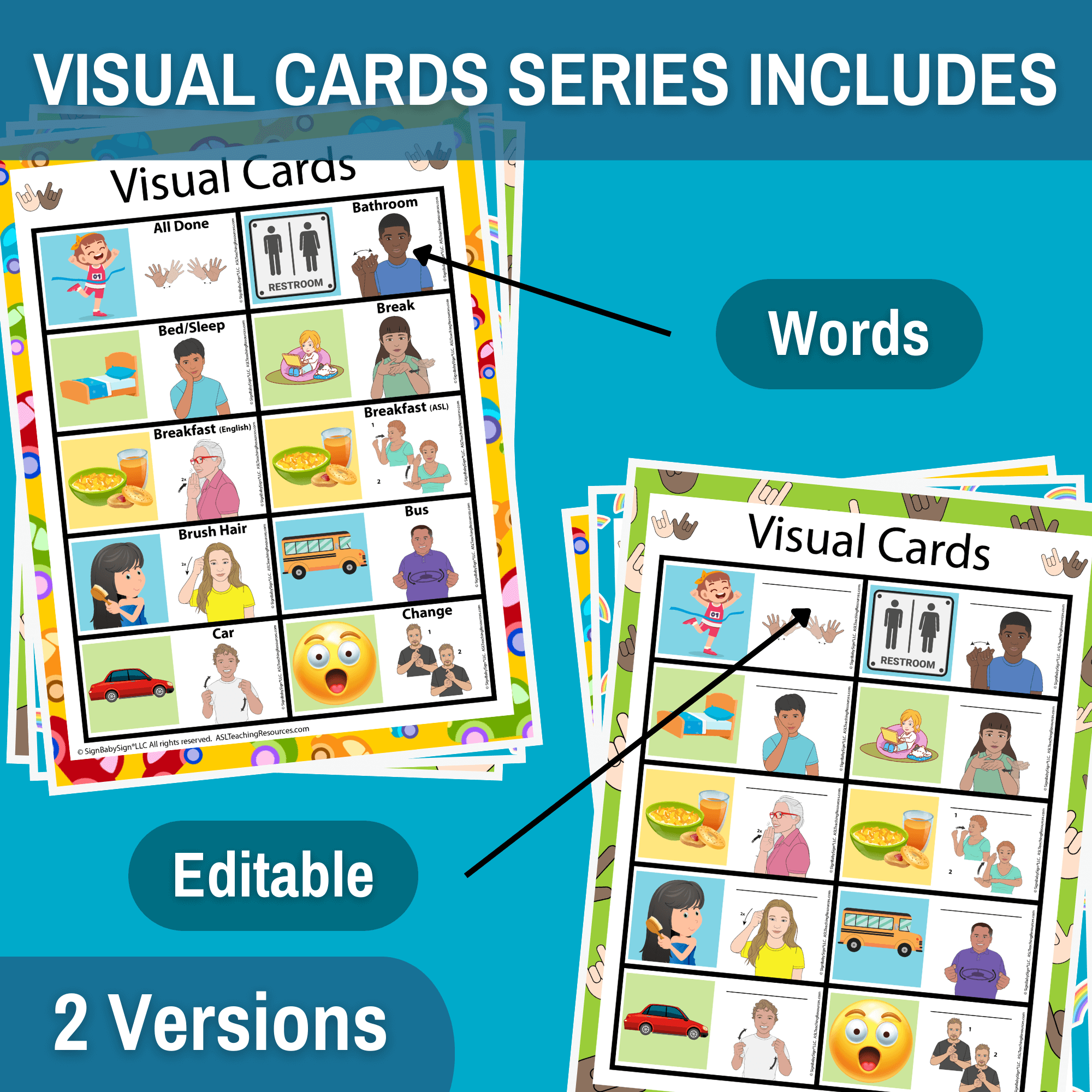 Visual Schedule Daily Routines In ASL ASL Teaching Resources
