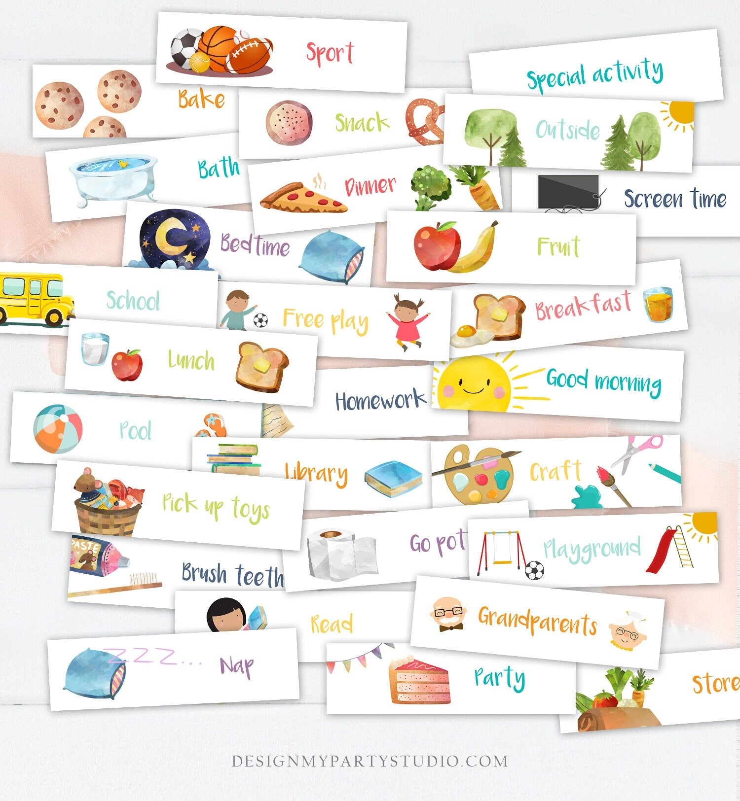 Visual Schedule Toddler Kids Daily Routine Chart Printable Worksheets Library