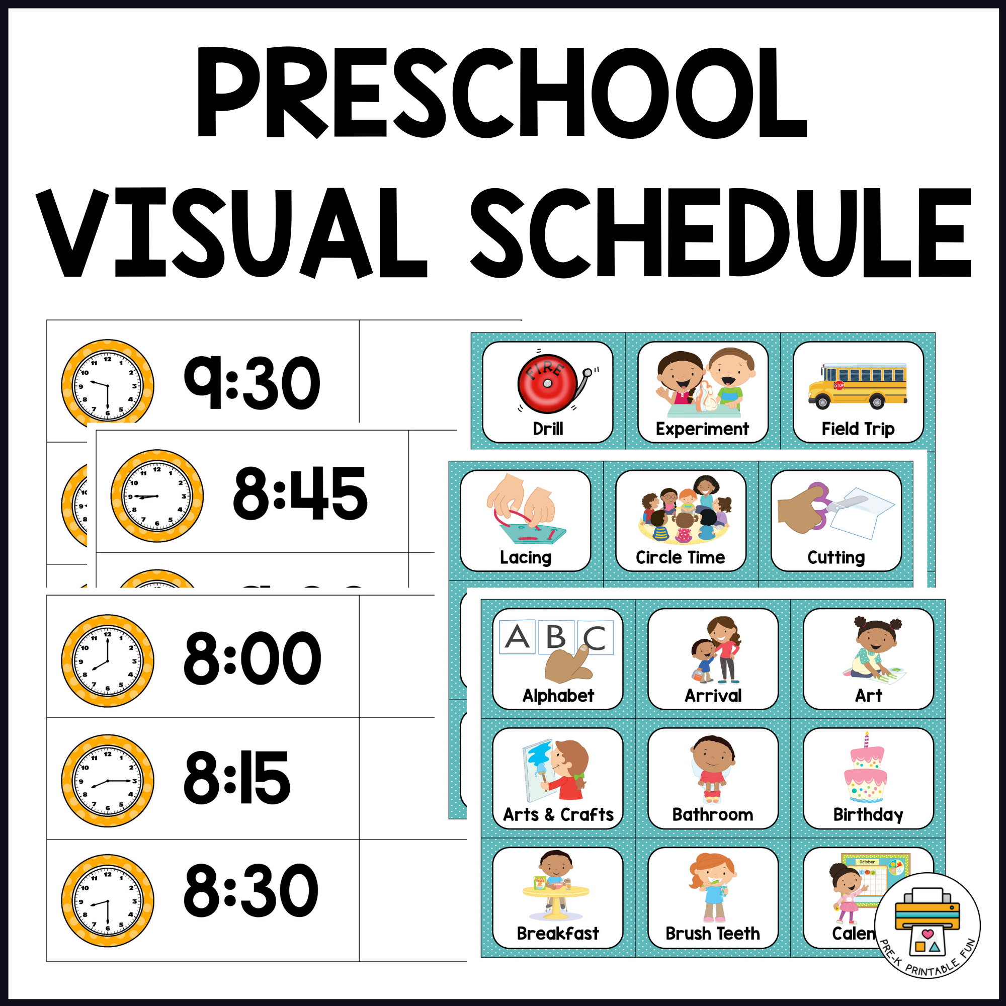 Preschool Visual Schedule Free Printable