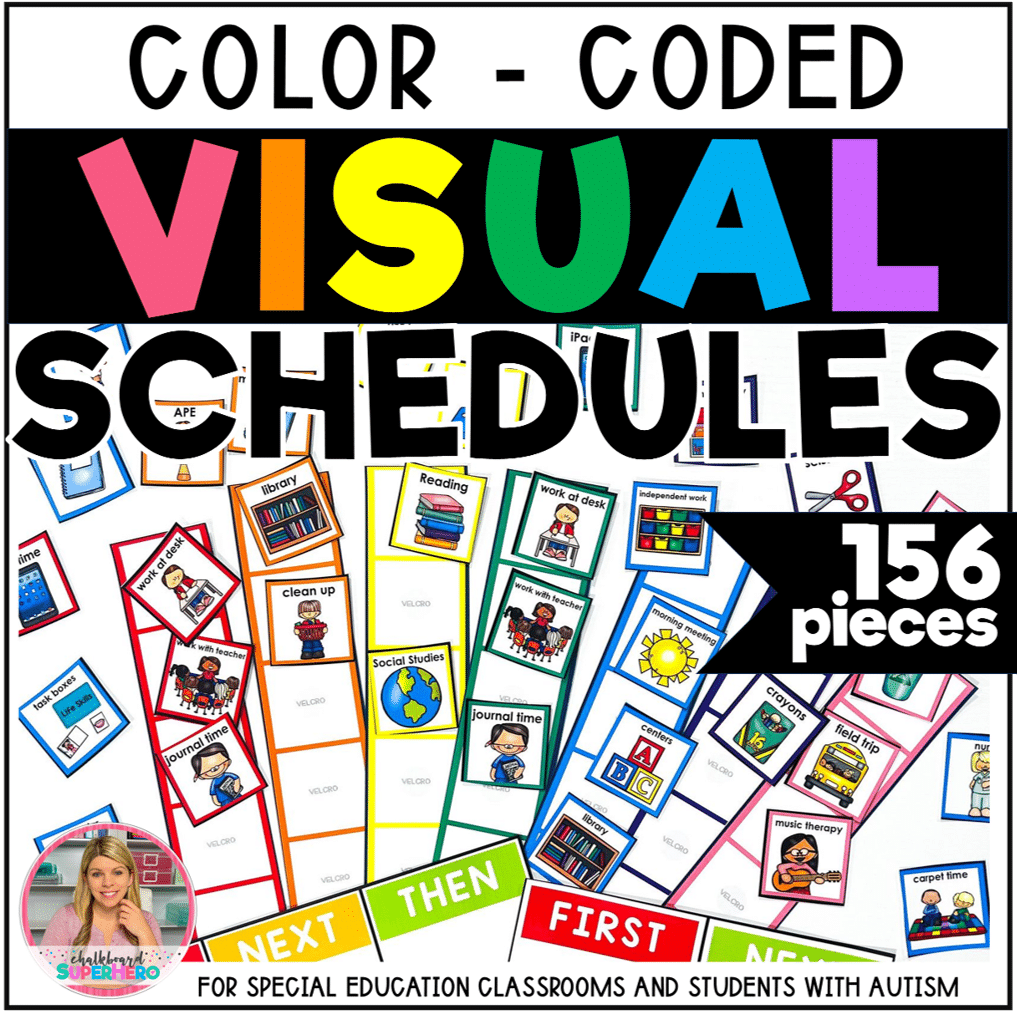 Visual Schedules For Special Education Classrooms And Students With Autism Chalkboard Superhero