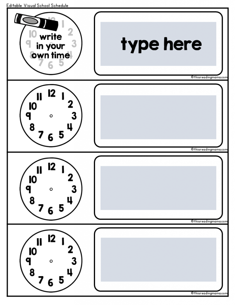 Free Visual Schedule Printables