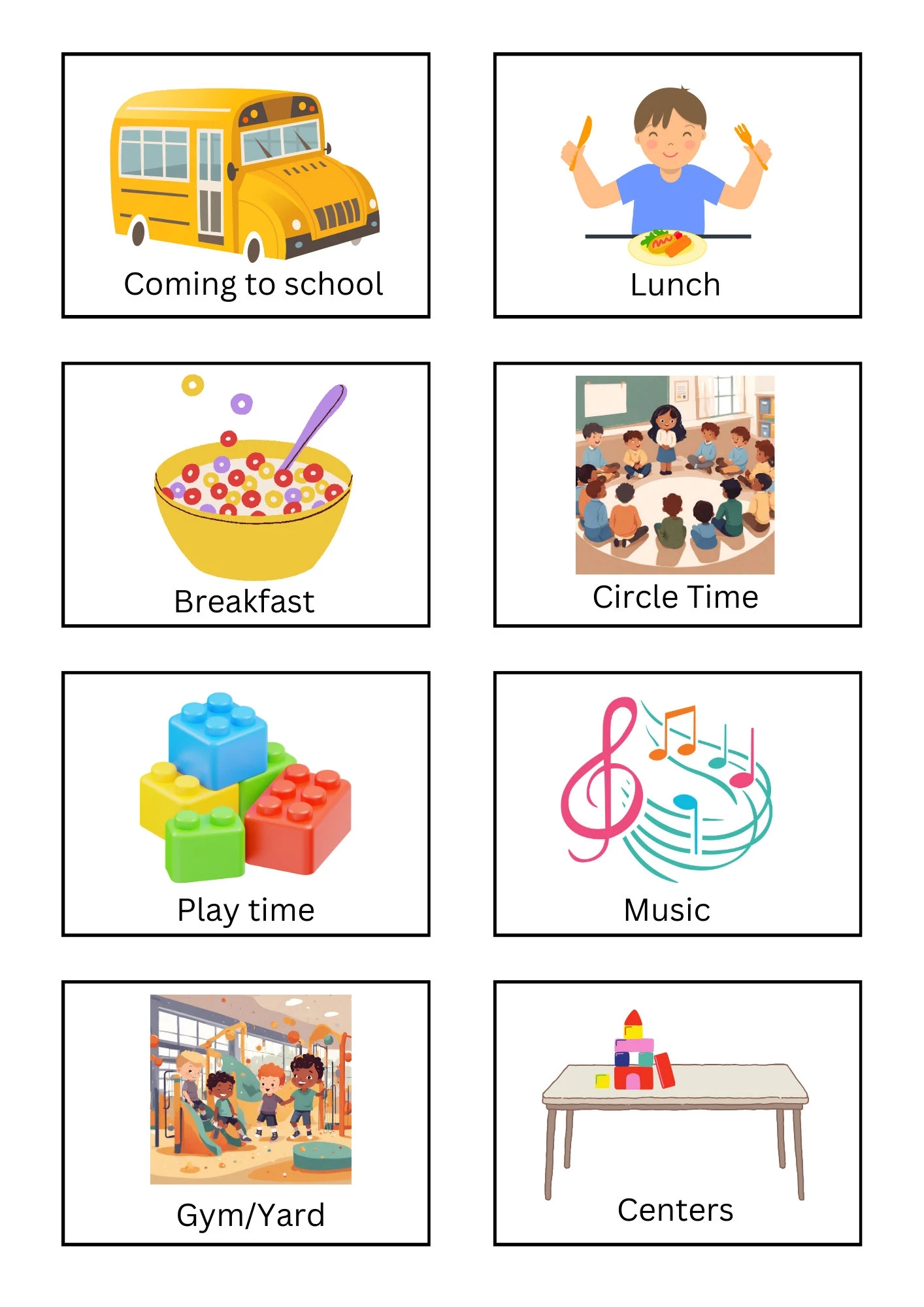 Visual School Schedule Preschool Classroom Parts Of The Day Etsy