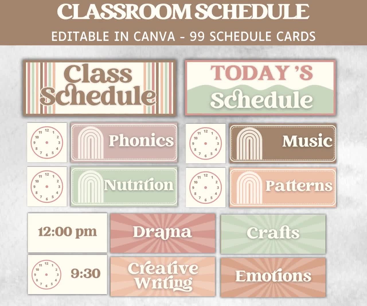 Classroom Schedule Template Printable