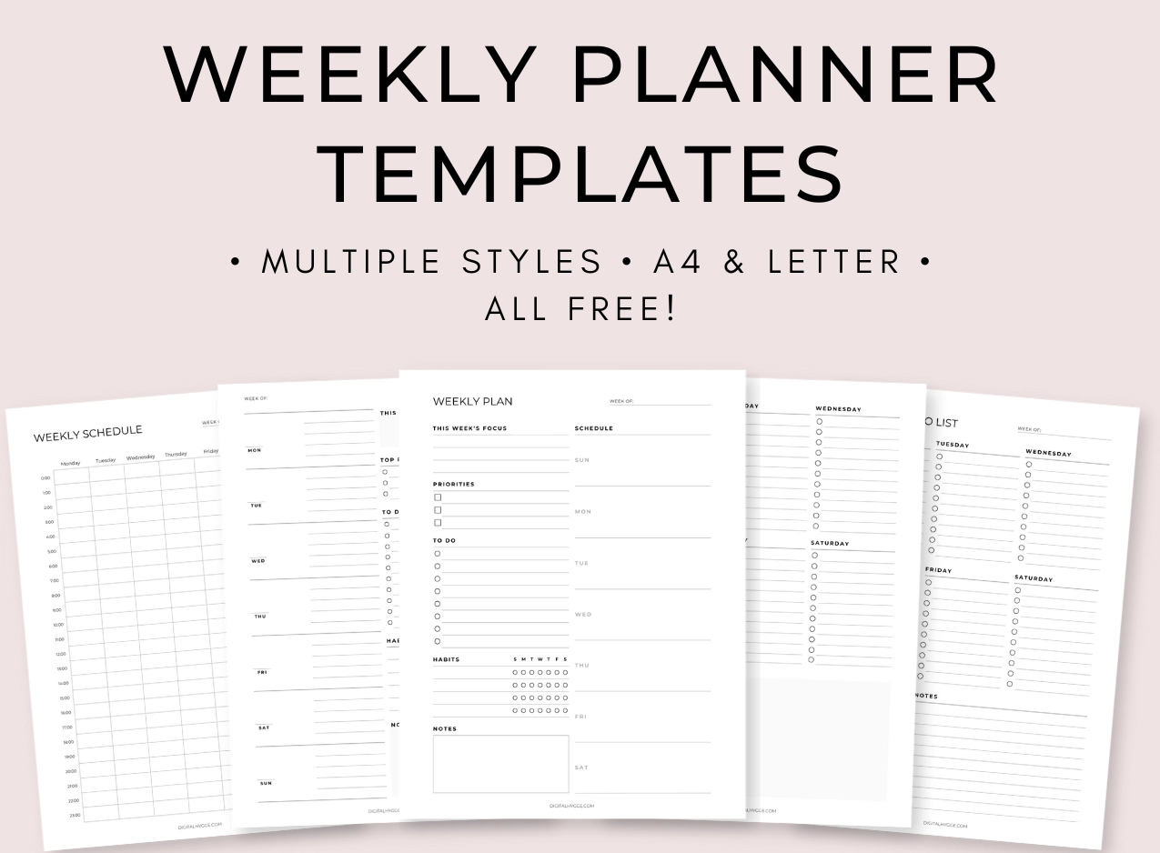 Free Printable Weekly Schedule With Hours