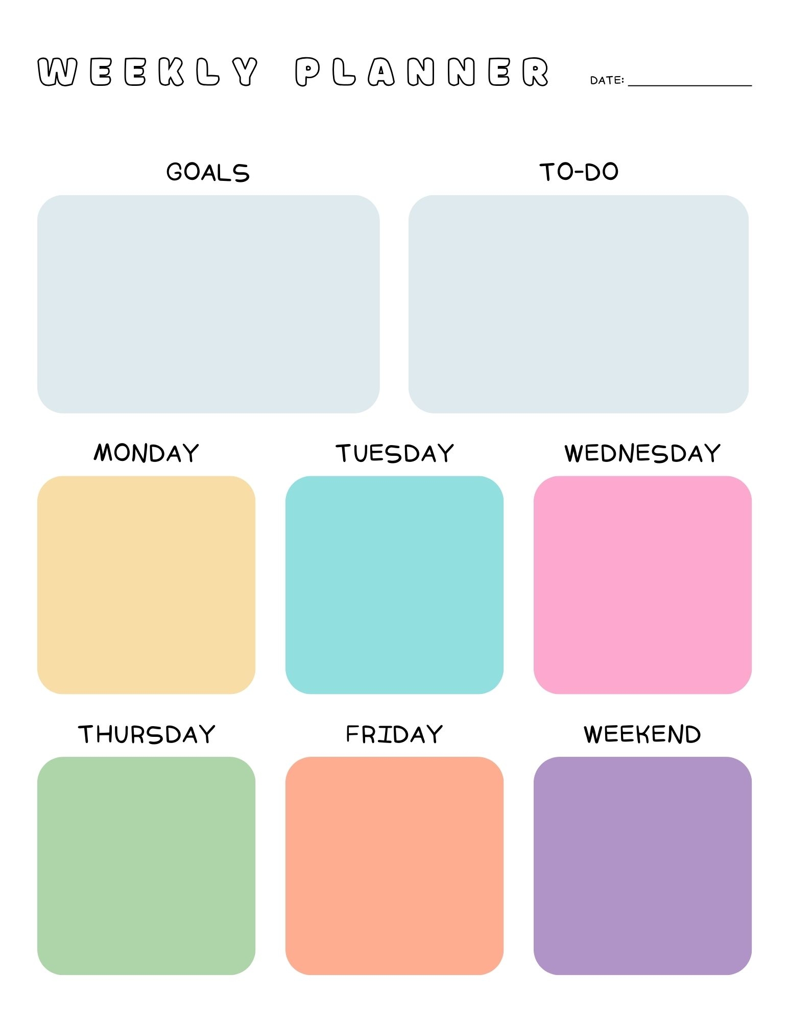 Weekly Printable Planner Free Templates 2025 AnjaHome