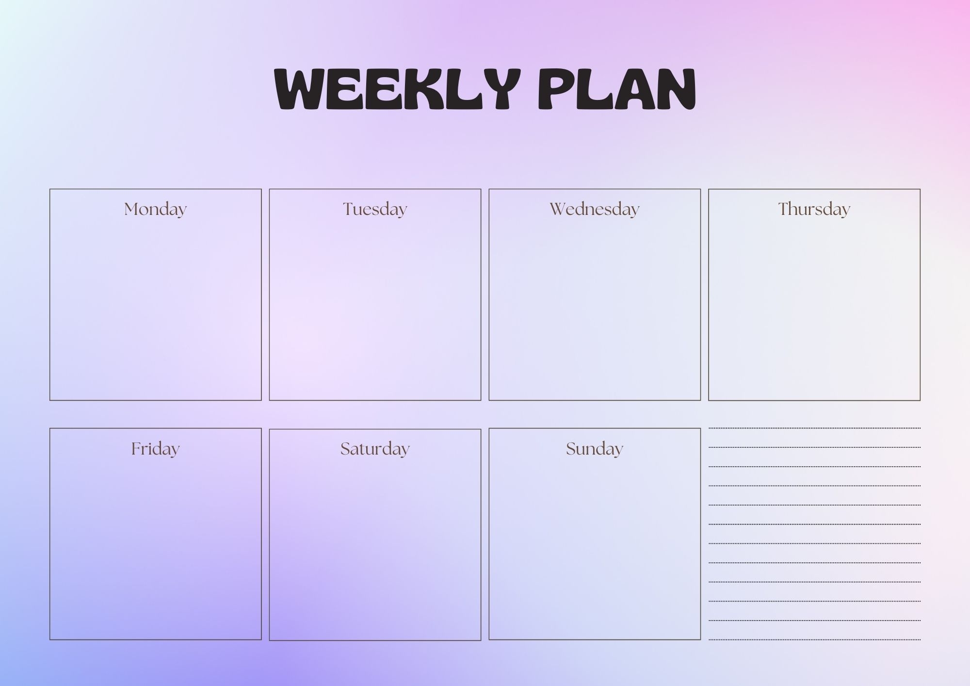 Weekly Printable Schedule Template Free