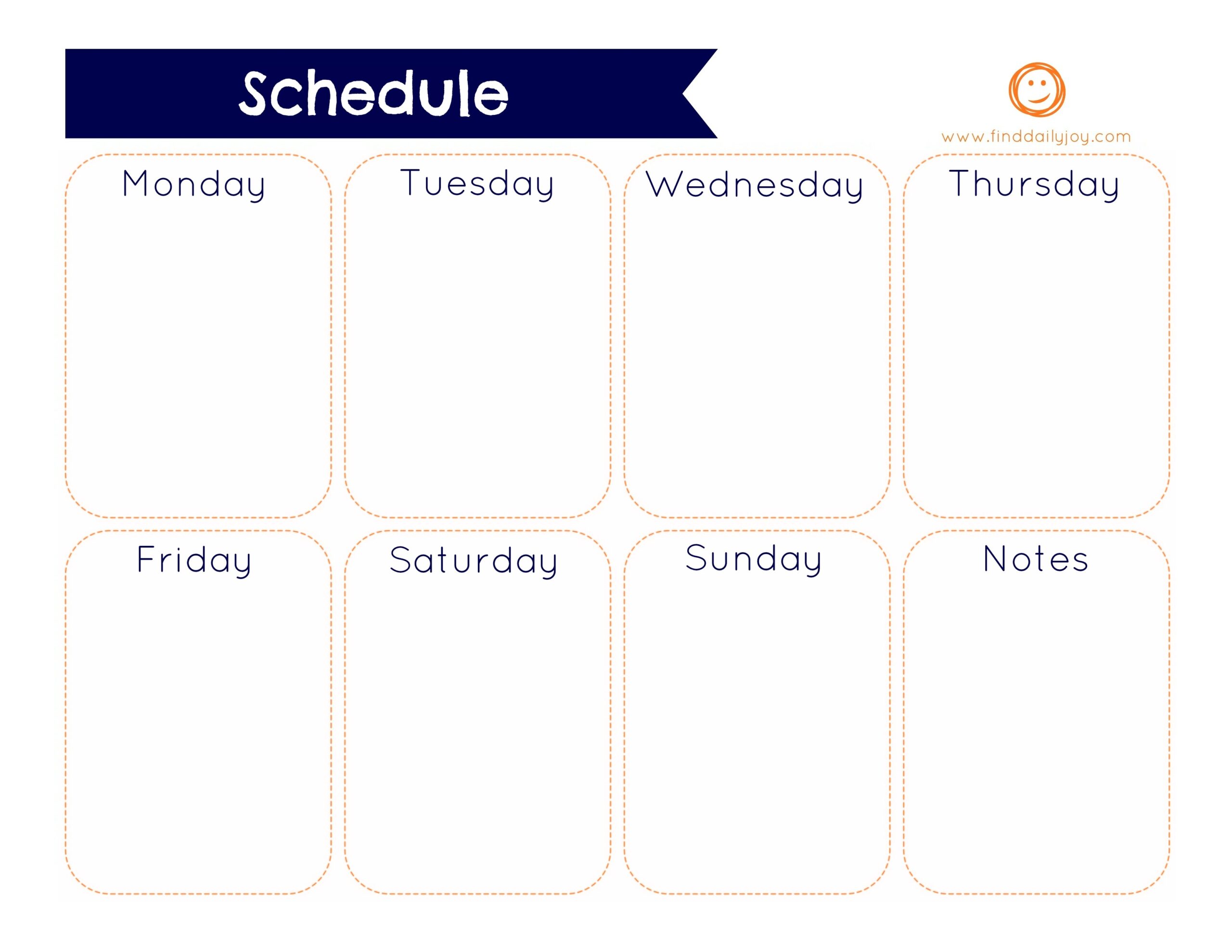 Weekly Schedule Free Printable
