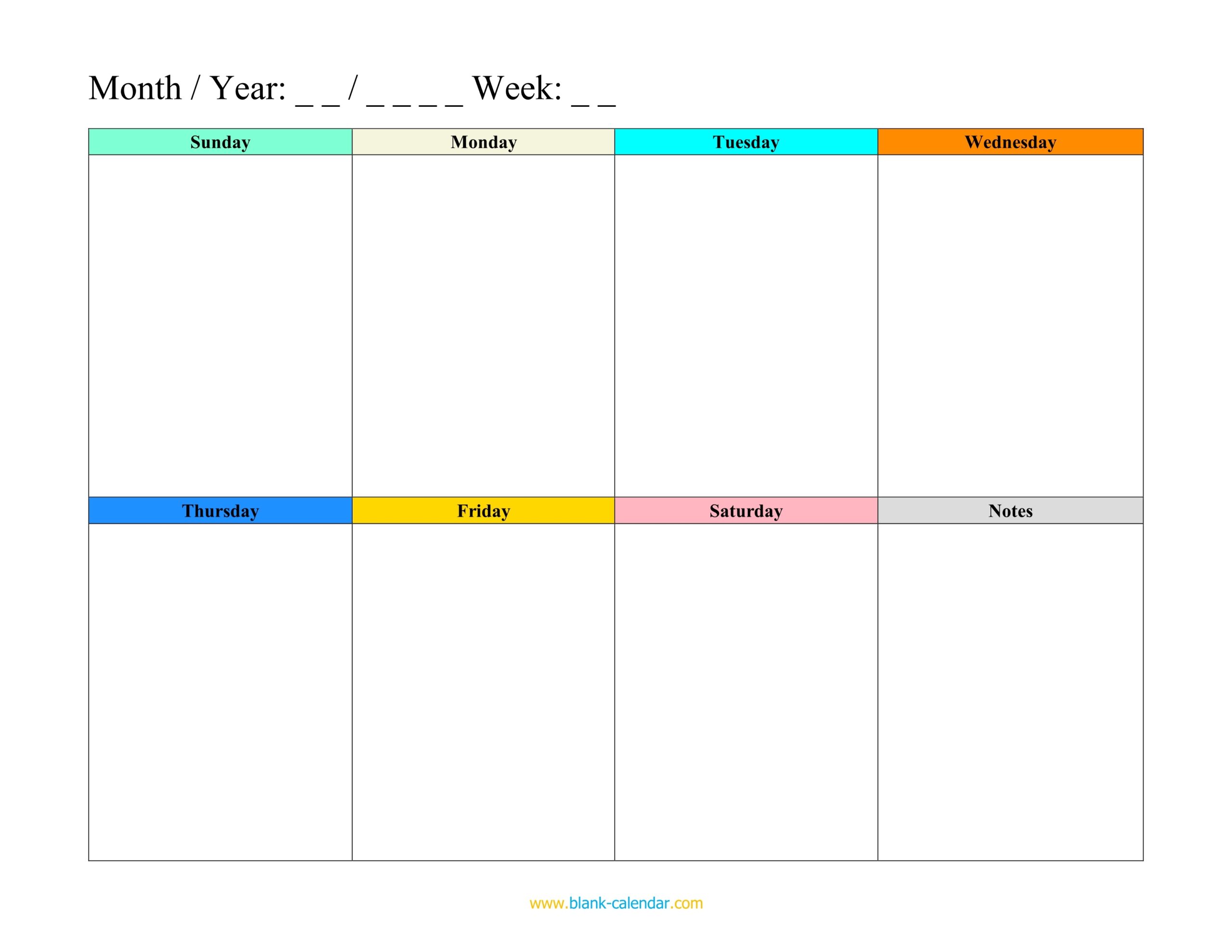 Weekly Schedule Printable Free Pdf