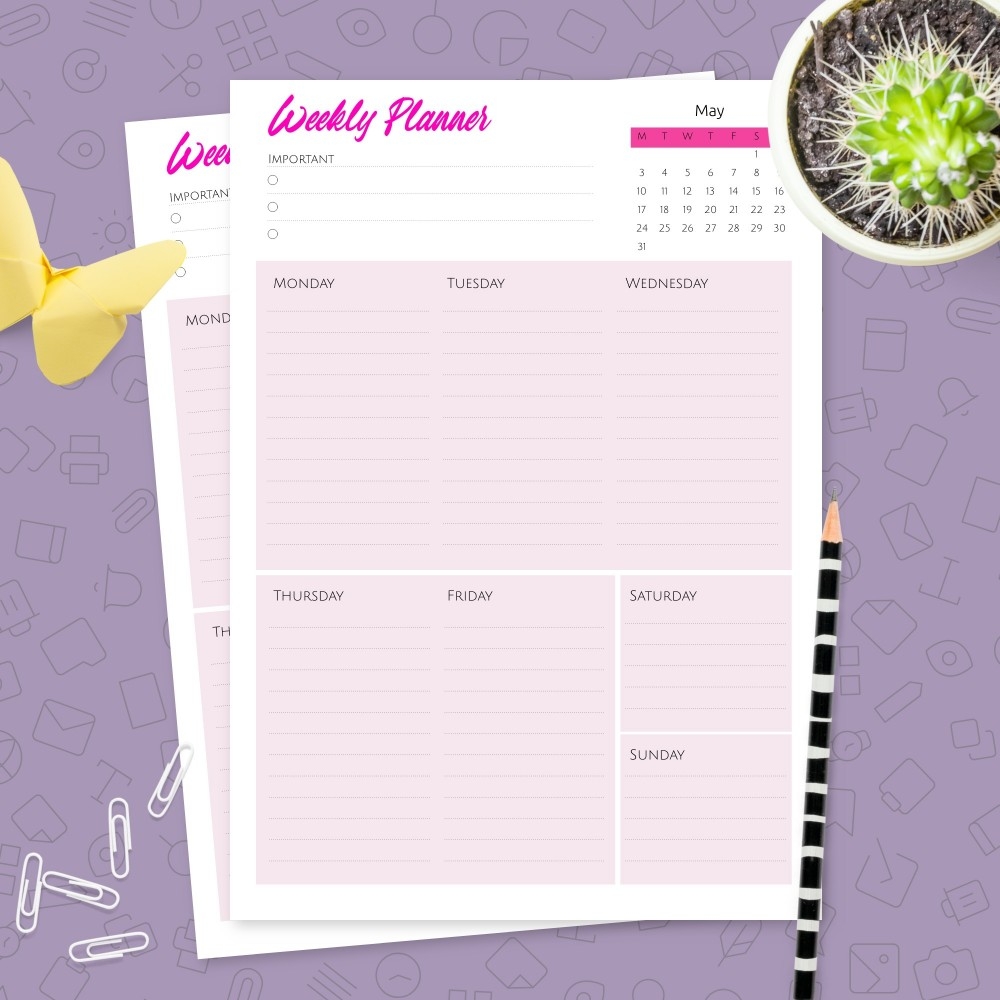 Weekly Schedule Templates Download Printable PDF