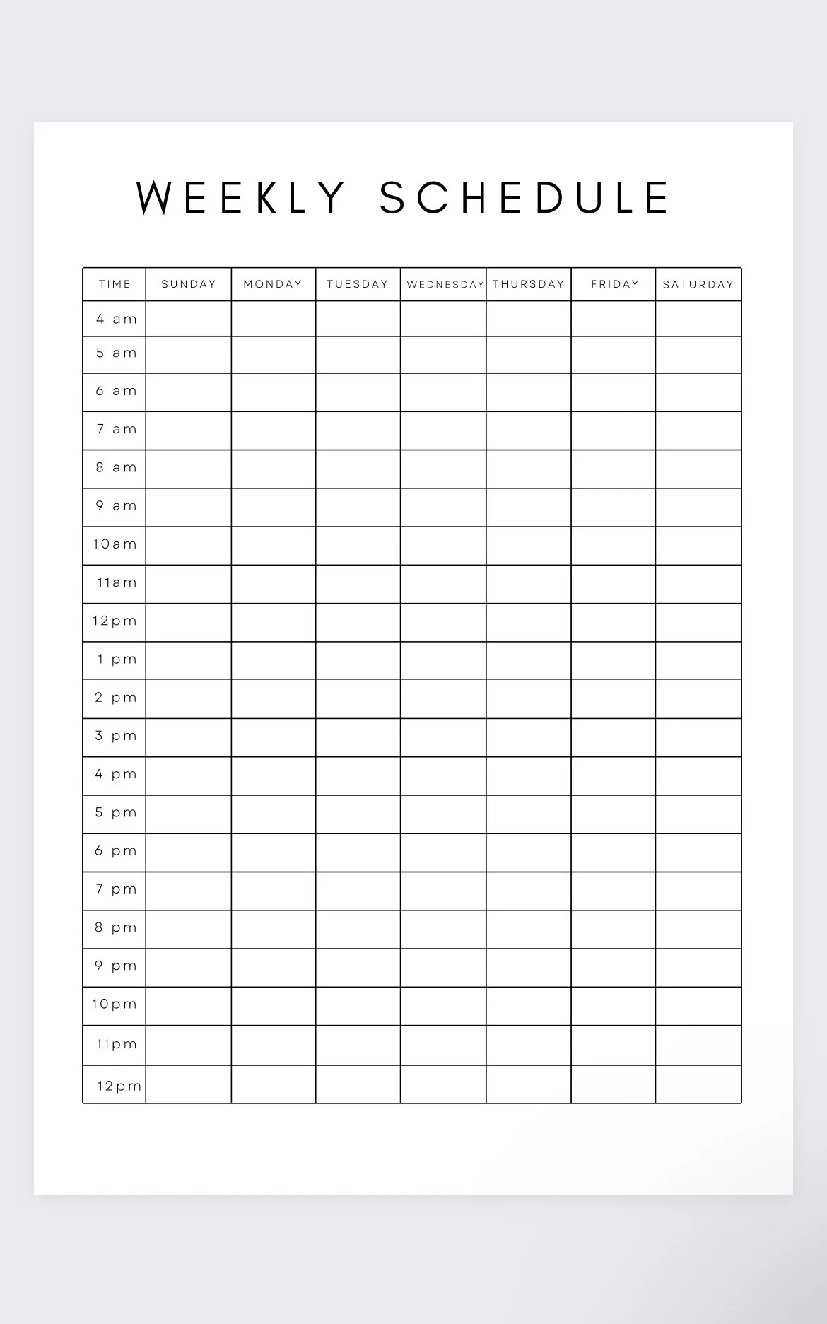 Weekly Schedule time Blocking printable Schedule hourly Planner timesheet Timeblocking work From Home Time Log timetable Planner timetable Etsy