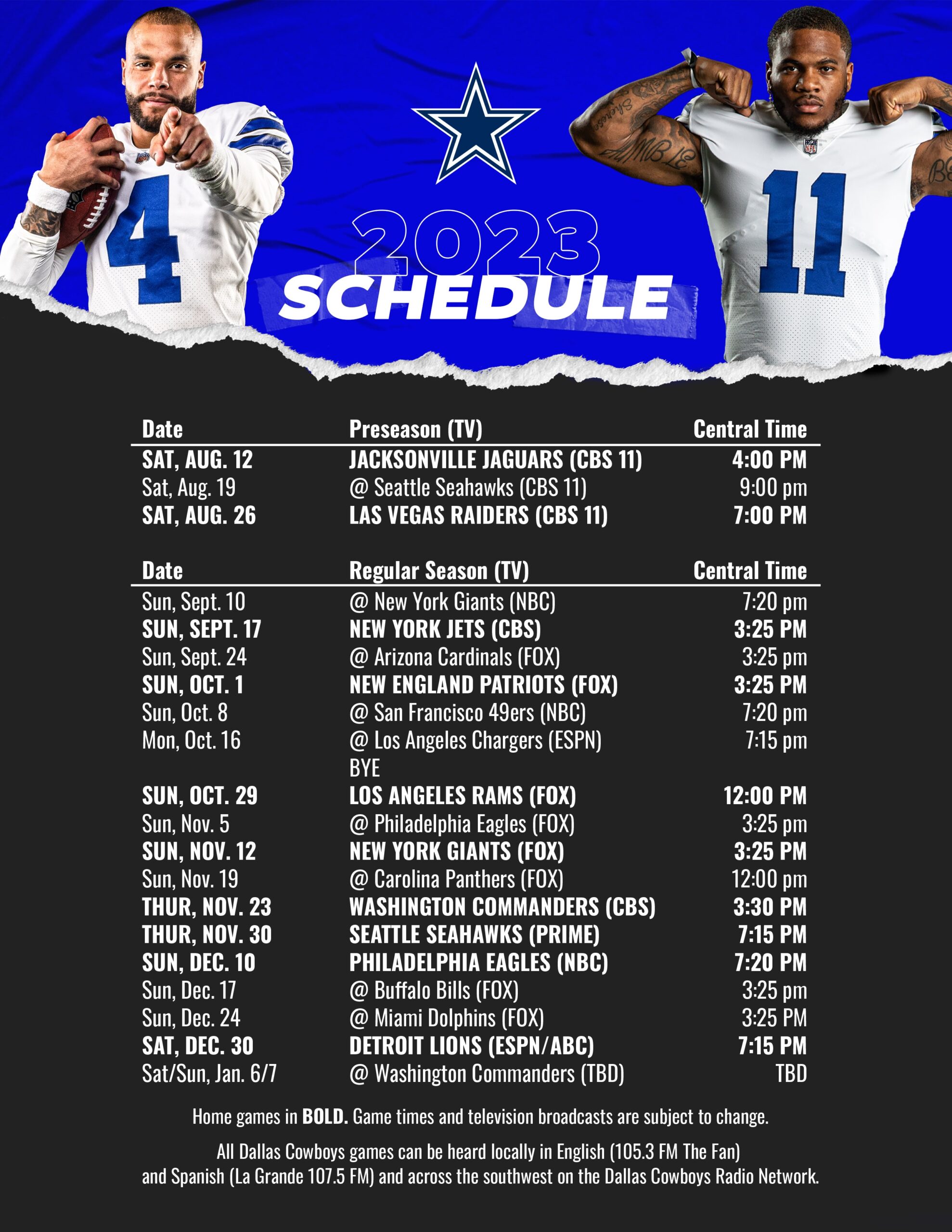 What Channel Dallas Play On What Time And Channel Do The Cowboys Play