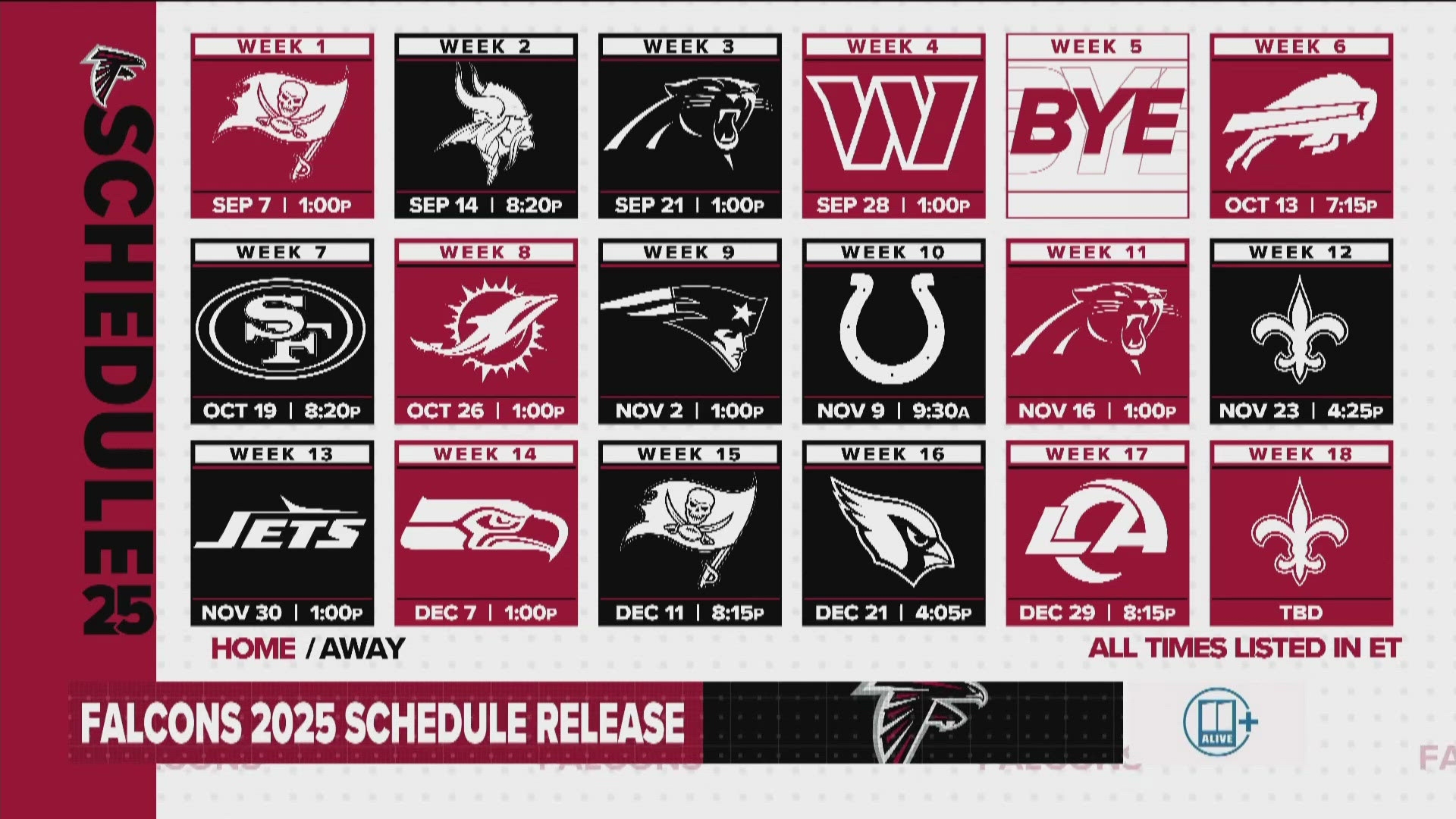 What Is The Falcons Schedule 11alive