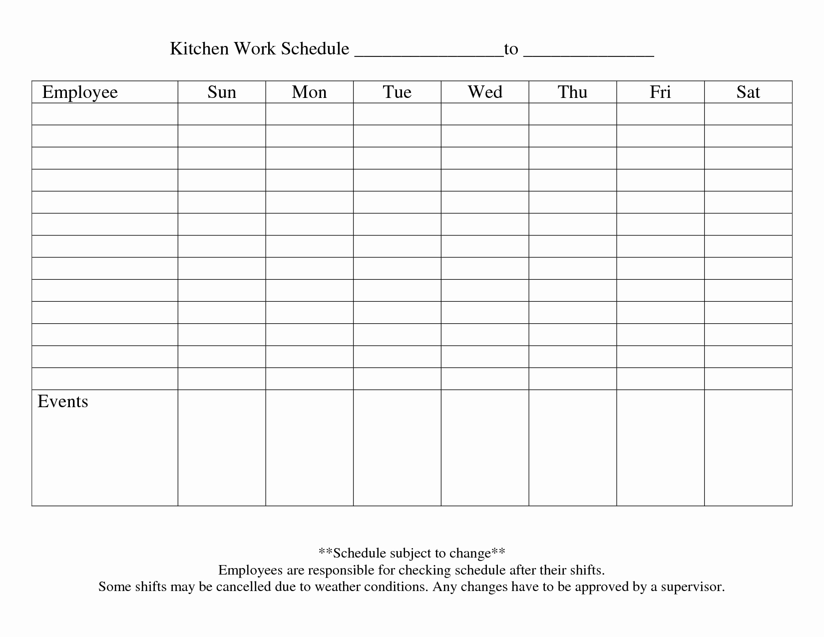 Work Weekly Schedule Template Youtubevolf