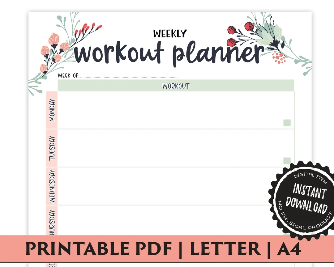 Printable Weekly Workout Schedule