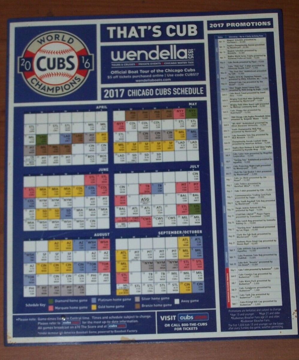 Free Printable Chicago Cubs Schedule 2025