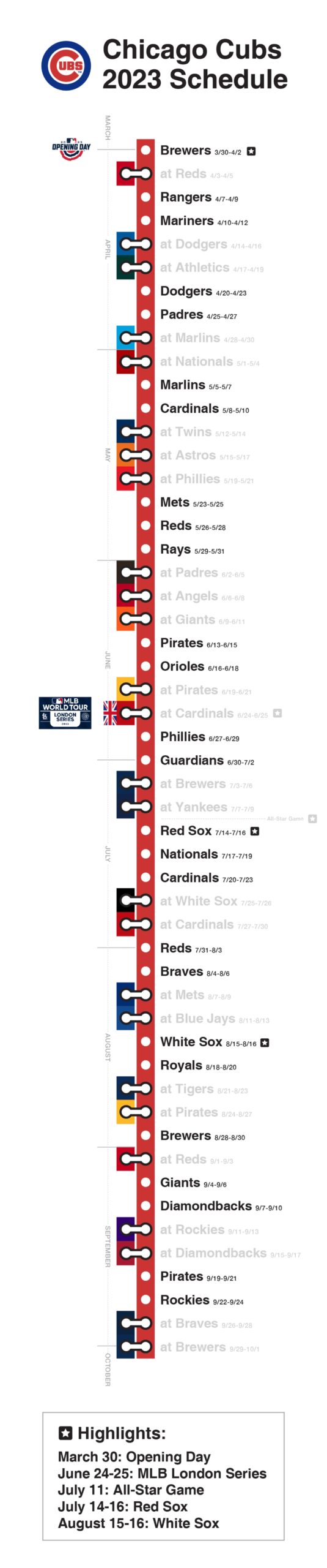 2023 Schedule Chicago Cubs Worksheets Library