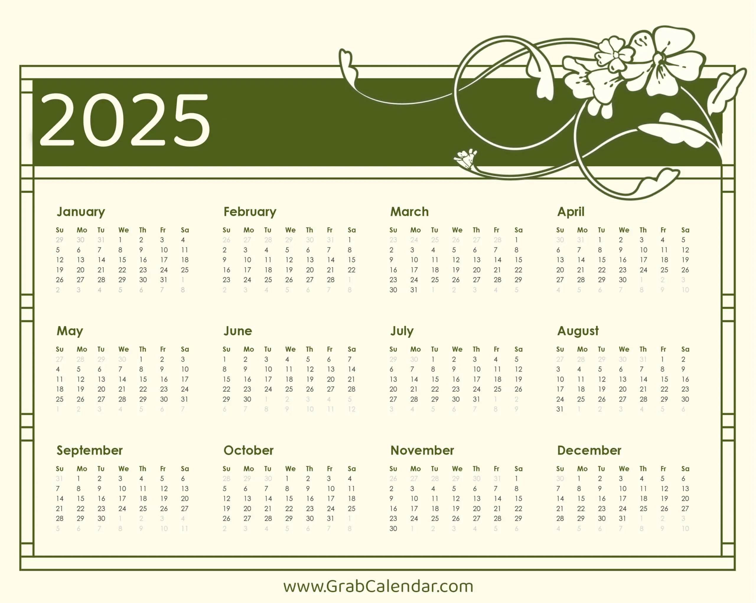 Printable Schedule 2025
