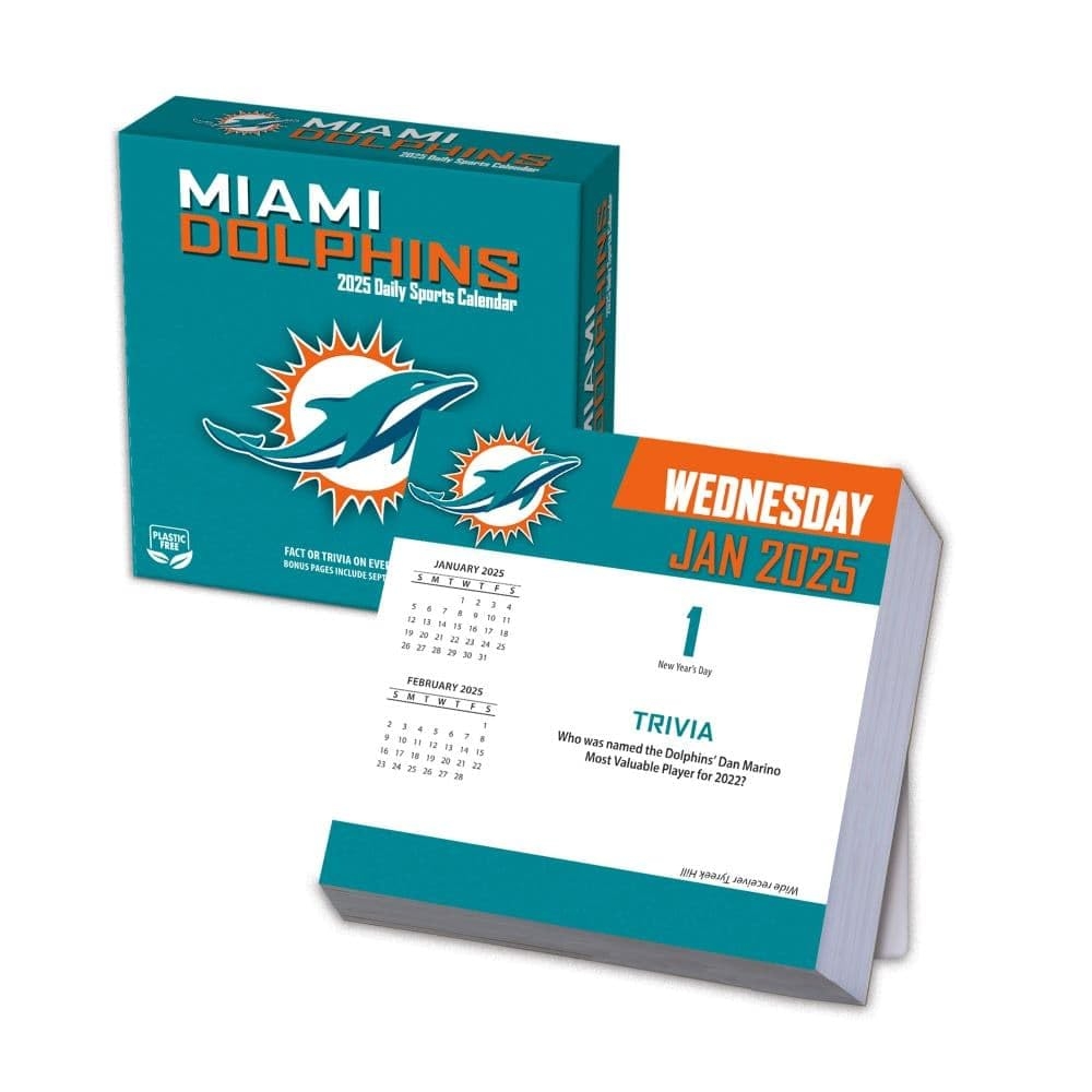 Amazon TURNER SPORTS Miami Dolphins 2025 Box Calendar 25998053046 Office Products