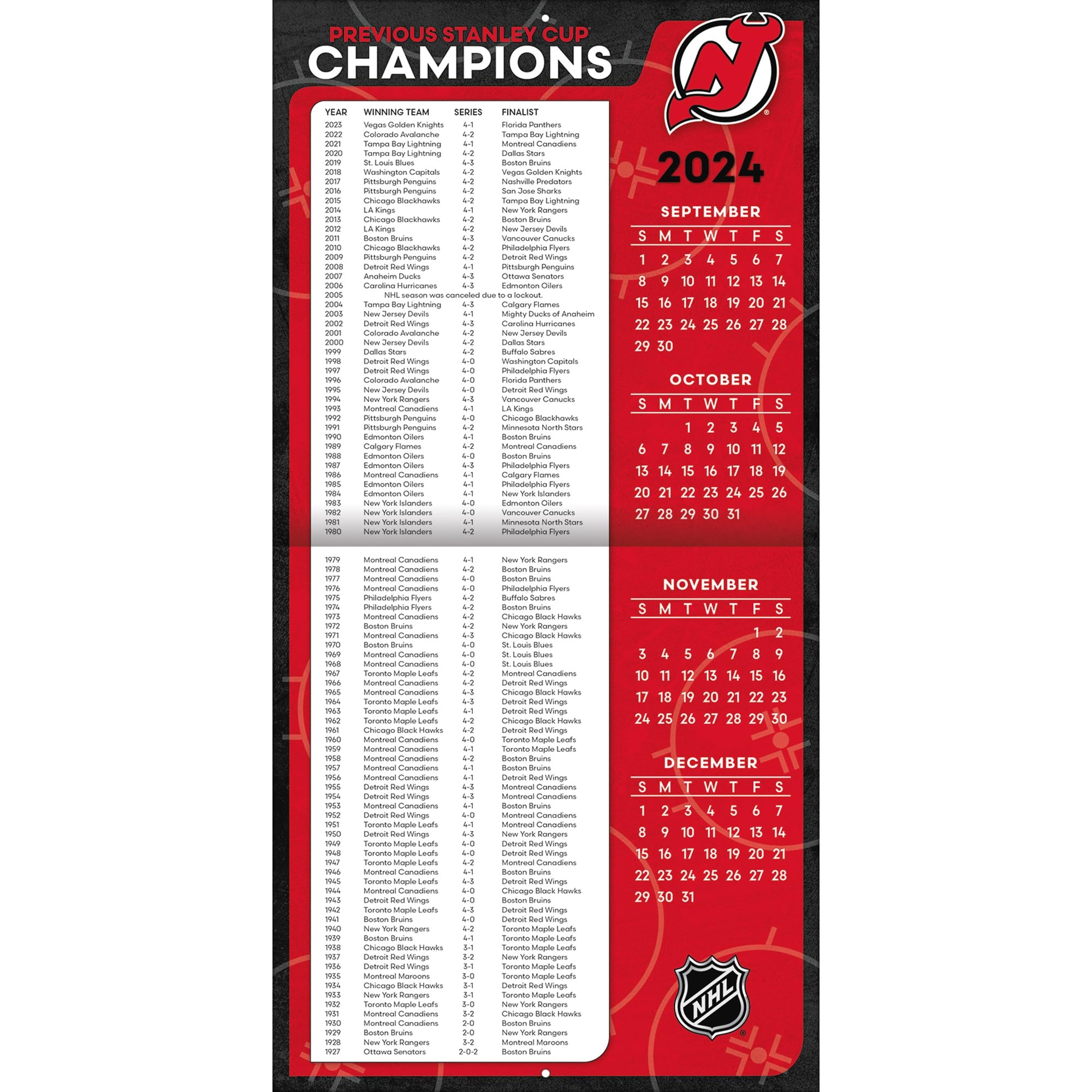 Amazon TURNER SPORTS New Jersey Devils 2025 Calendario De Pared De Equipo De 12 X 12 Pulgadas 25998011947 Productos De Oficina