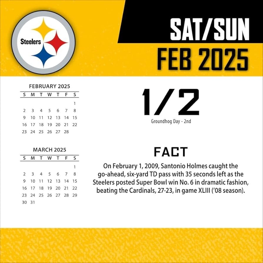 Amazon Turner Sports Pittsburgh Steelers 2025 Box Calendar 25998053054 Office Products