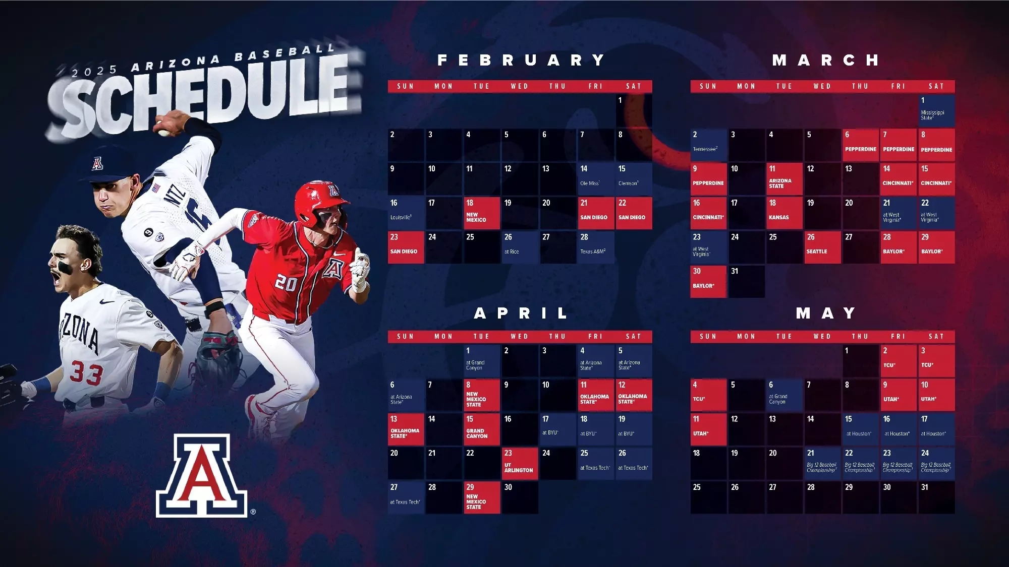 Arizona Baseball Announces Complete 2025 Schedule University Of Arizona Athletics