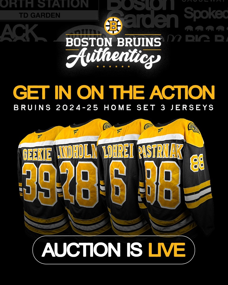 Boston ProShop On X The Bruins 2024 25 Home Set 3 Jersey Auction Is LIVE Own The Jerseys Worn On The Home Ice By Your Favorite Bruins Last Season Place Your Bid
