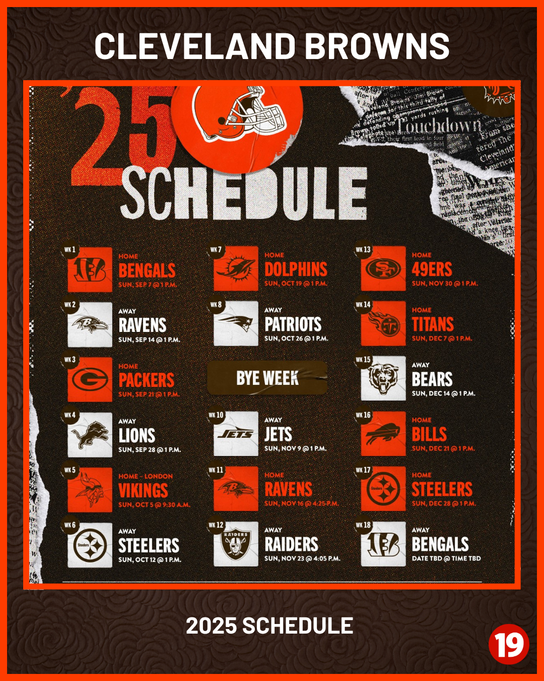 Browns Game Schedule Released