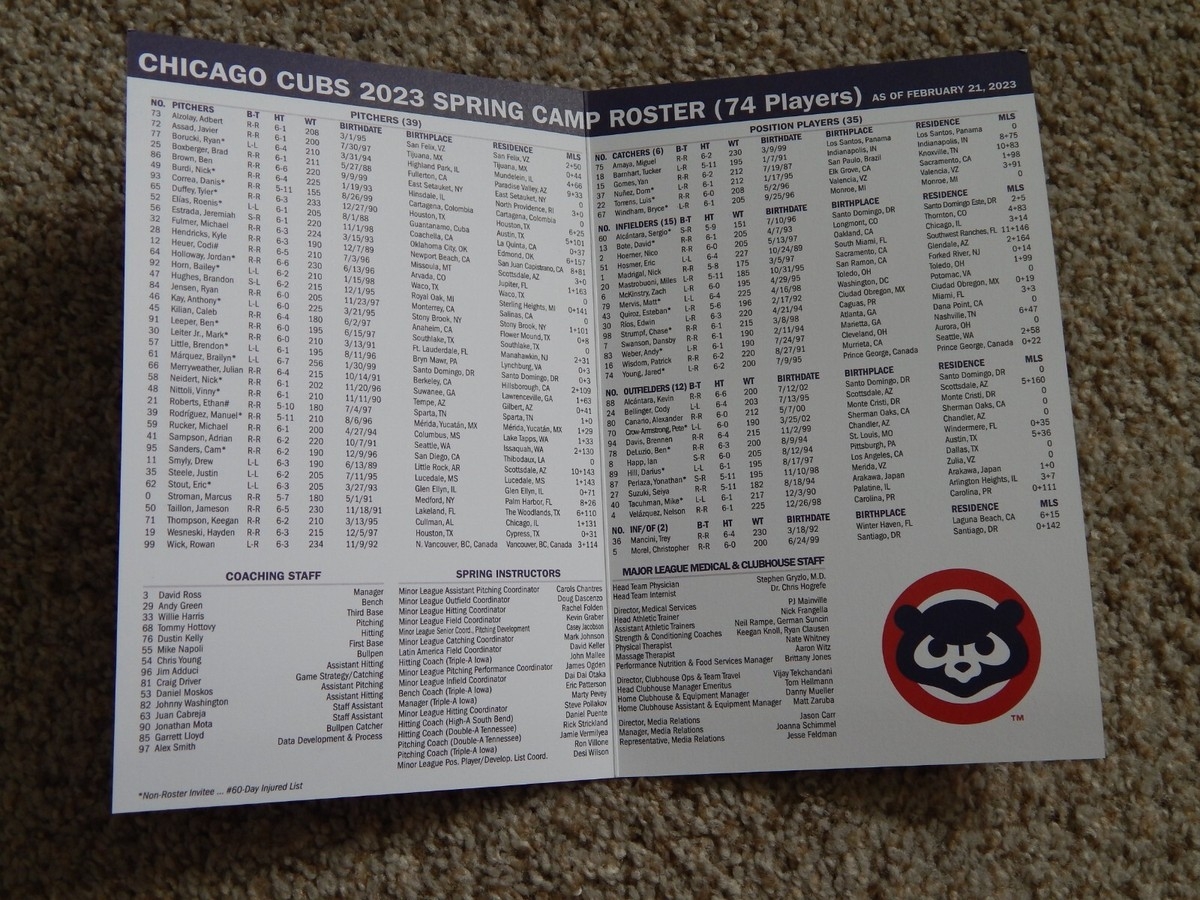 CHICAGO CUBS MLB 2023 OFFICIAL SPRING TRAINING SCHEDULE MESA ARIZONA SOUVENIER EBay
