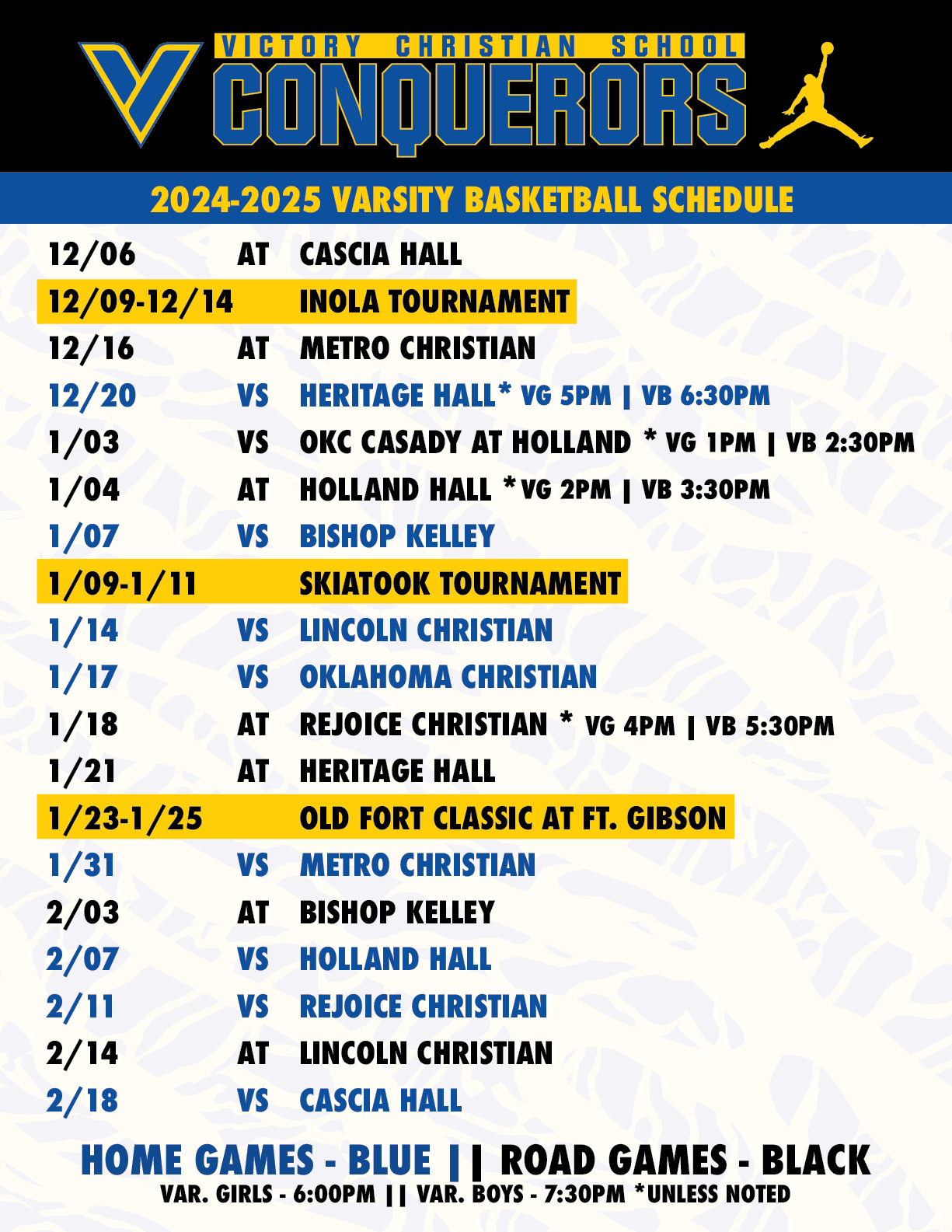 Conqueror Basketball Victory Christian School