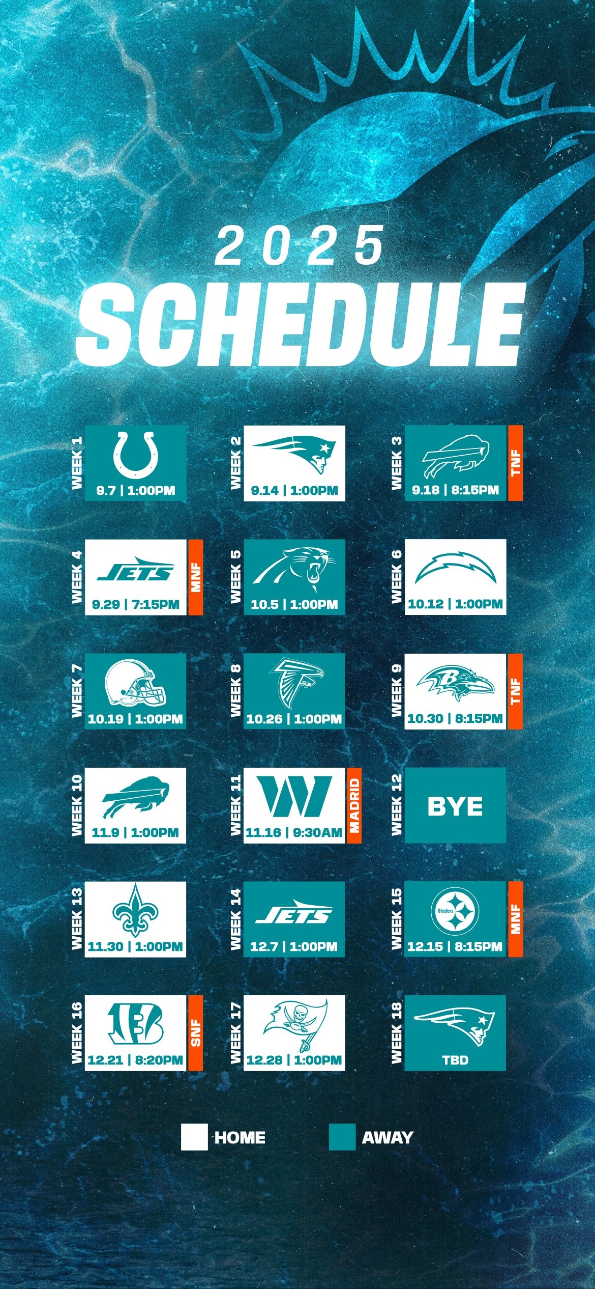 F r Die Reise Und Andere Planungen Der Spieplan Der Miami Dolphins In Der Saison 2025 Miami Dolfans Germany E V 