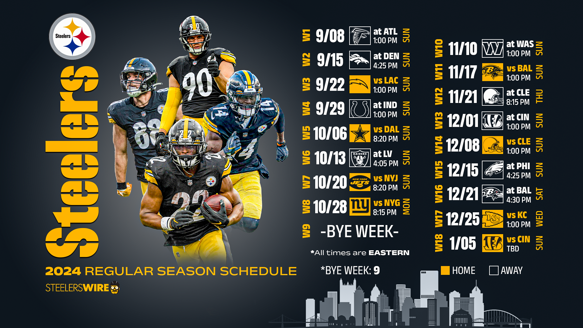 Full Steelers 2024 Regular season Schedule