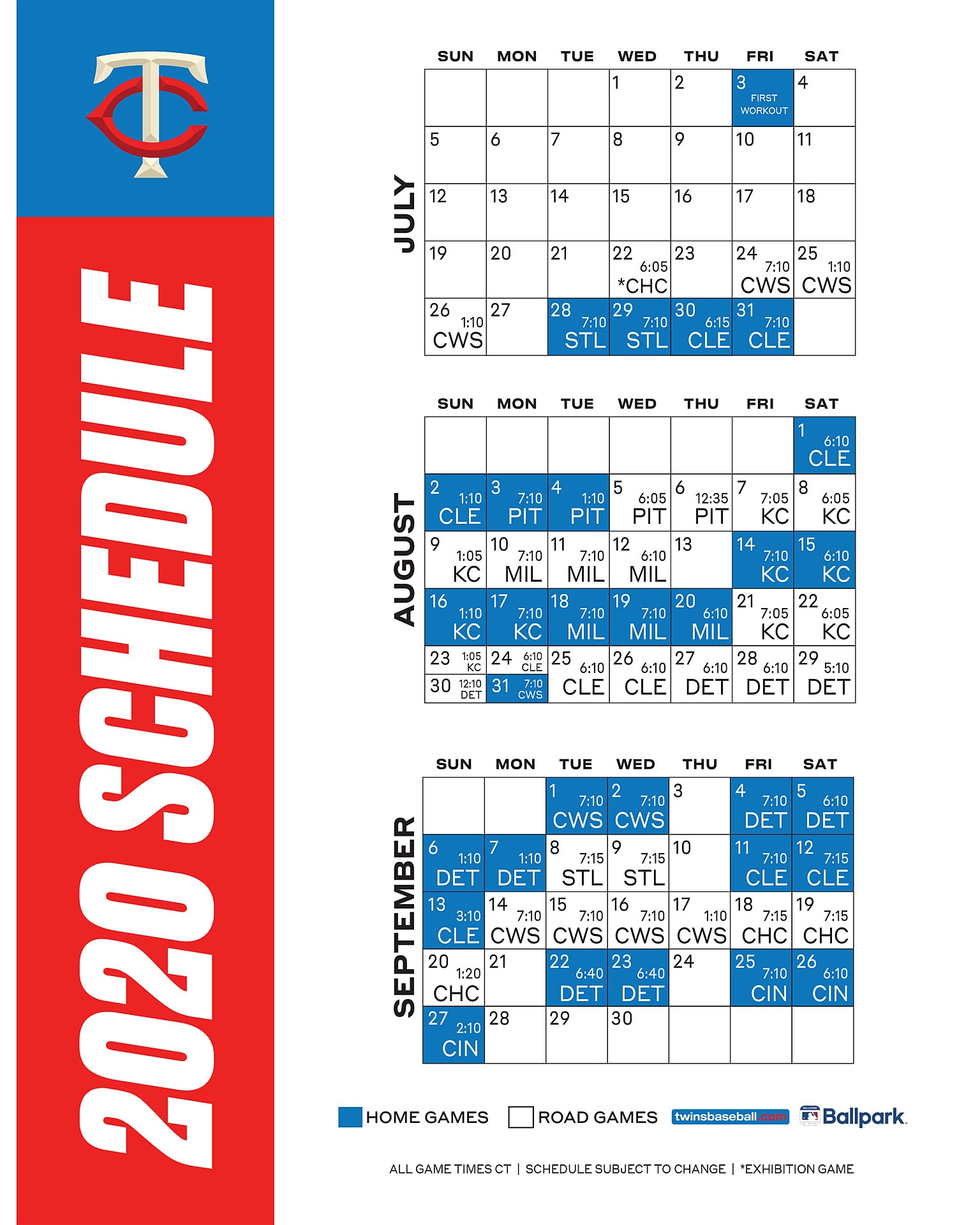 Here s The 2020 Minnesota Twins Schedule