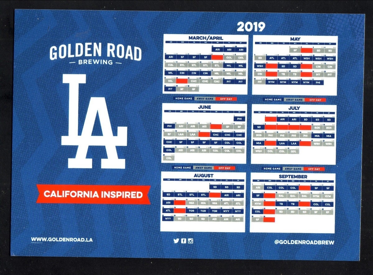 Los Angeles Dodgers Baseball Magnet Vintage Sports Schedules For Sale EBay